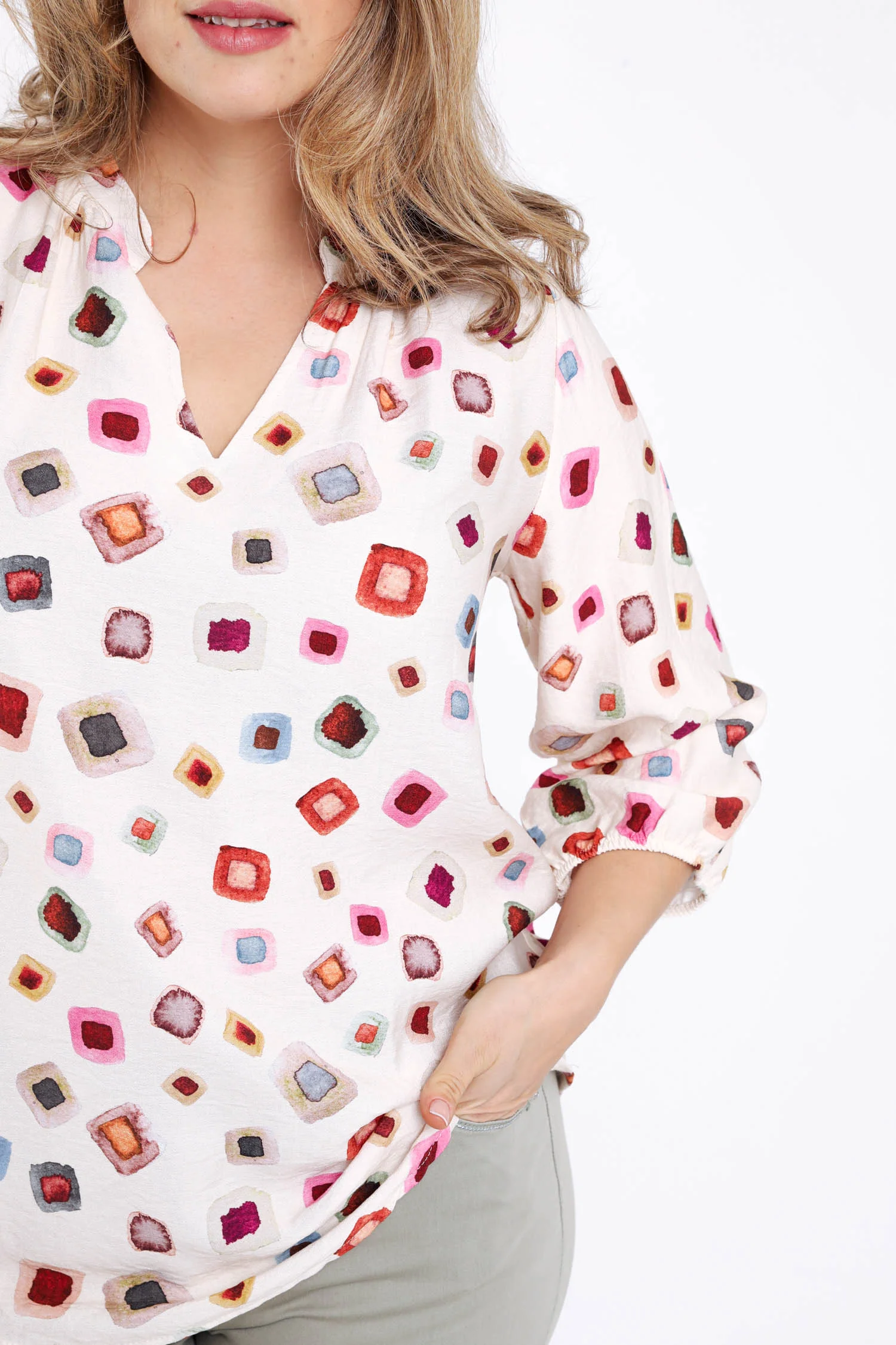 Blouse en viscose imprimé géométrique - Image 3