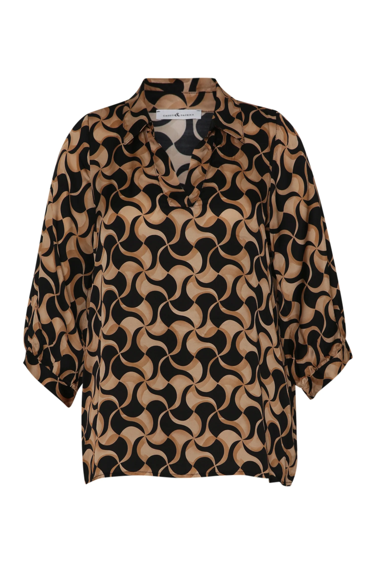 Blouse en viscose imprimé graphique bicolore - Image 8