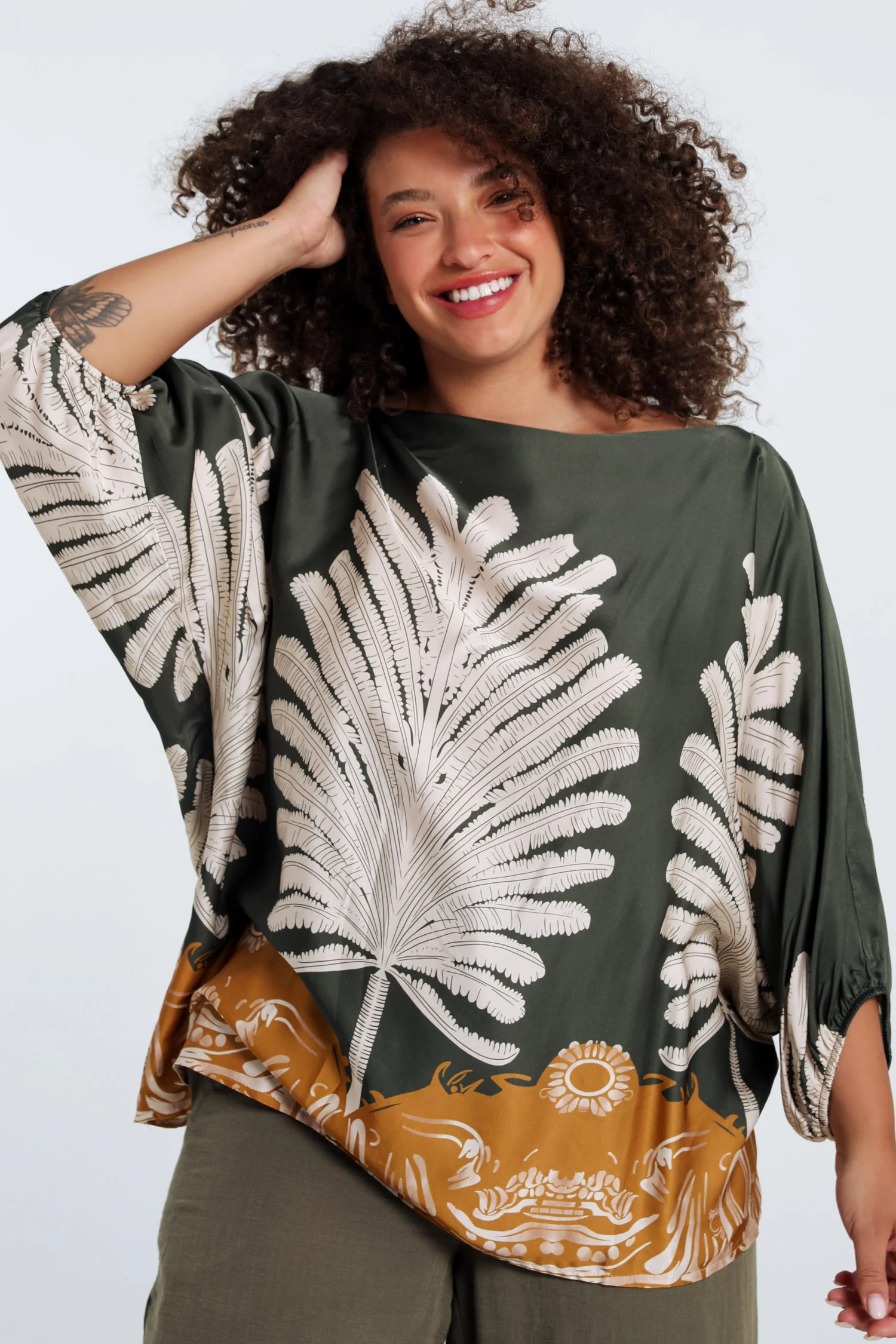Blouse en viscose imprimé palmes