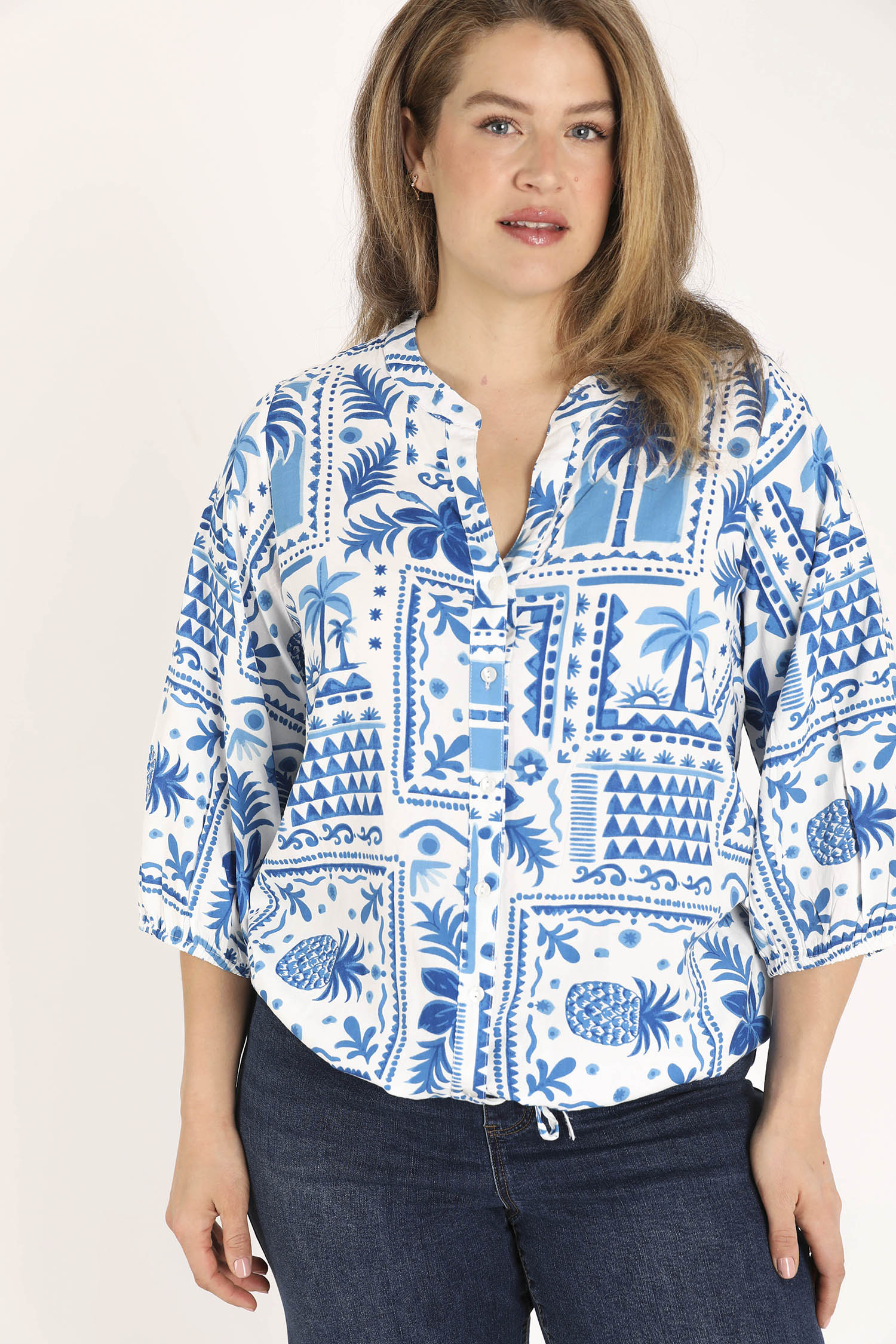 Blouse en viscose imprimé patchwork