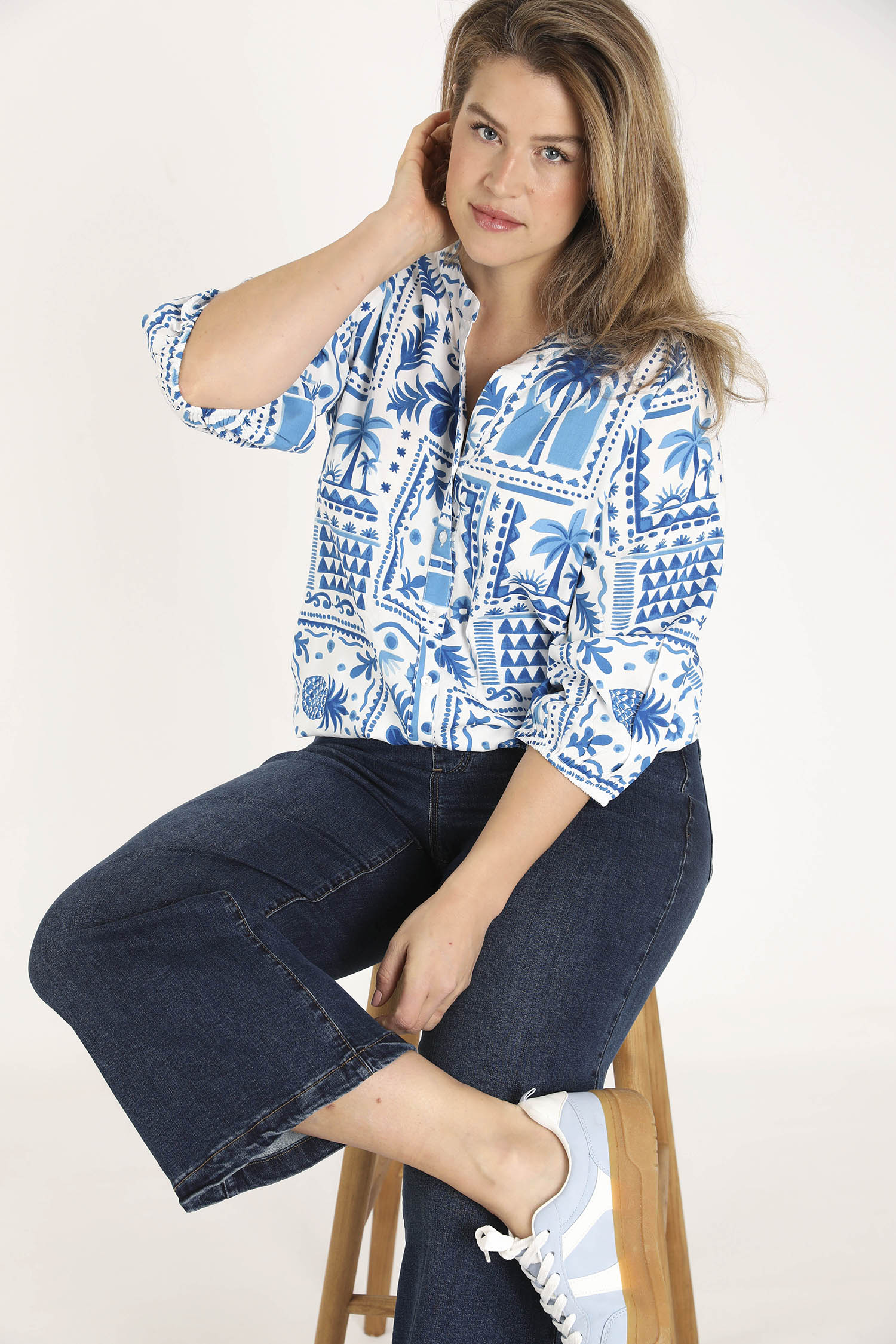 Blouse en viscose imprimé patchwork - Image 8