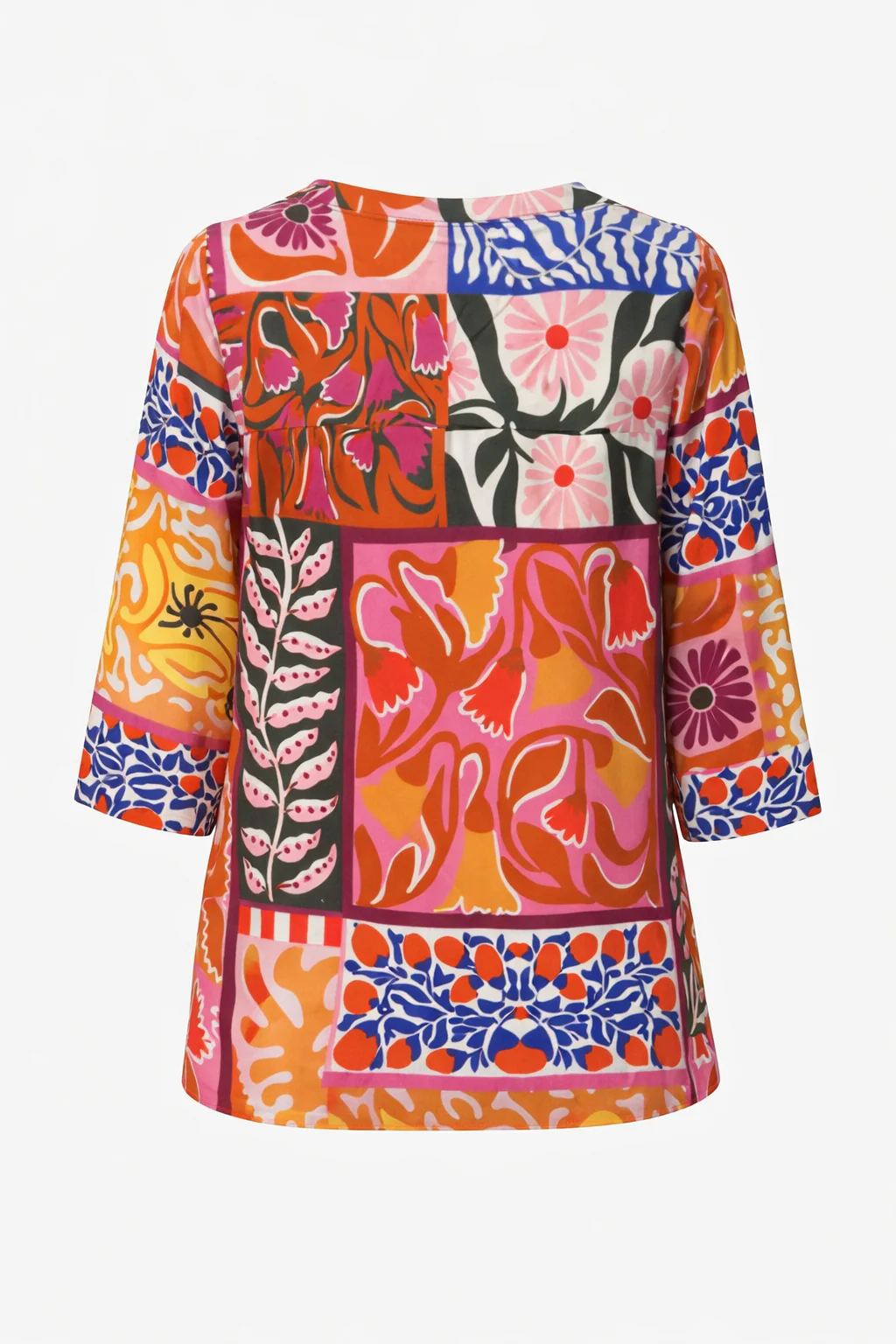 Blouse en viscose imprimé patchwork fleuri - Image 10
