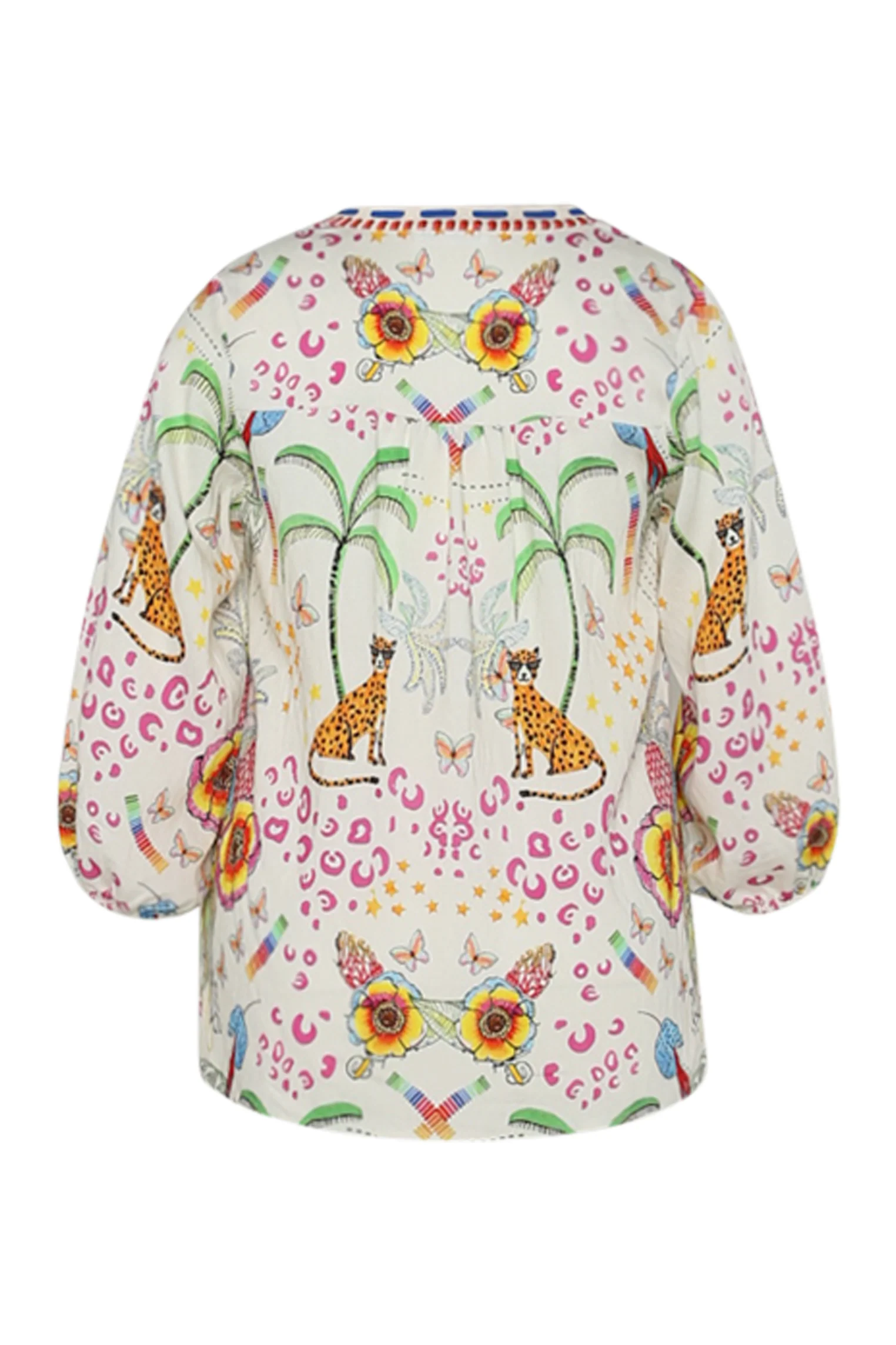 Blouse en viscose imprimé tigres et fleurs - Image 11