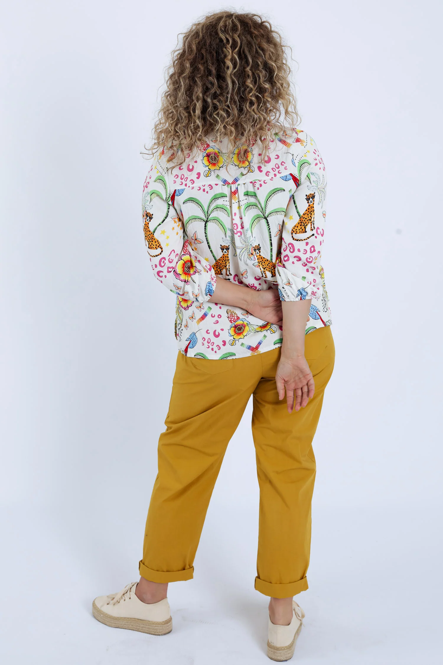 Blouse en viscose imprimé tigres et fleurs - Image 2