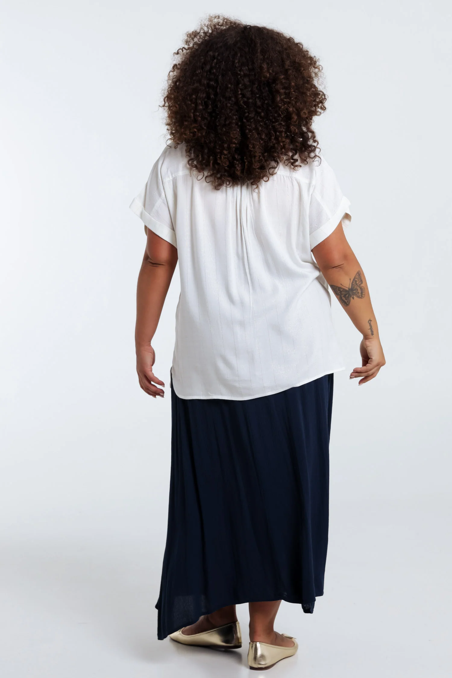 Blouse en viscose rayures lurex - Image 2