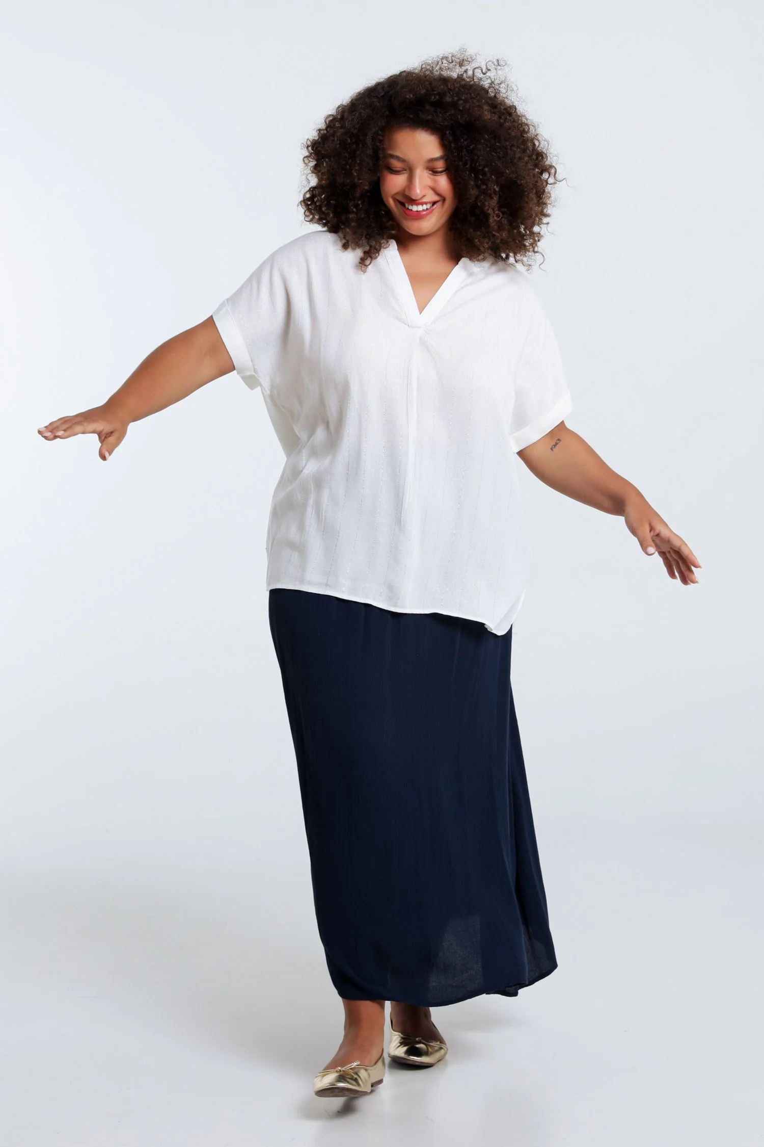 Blouse en viscose rayures lurex - Image 7