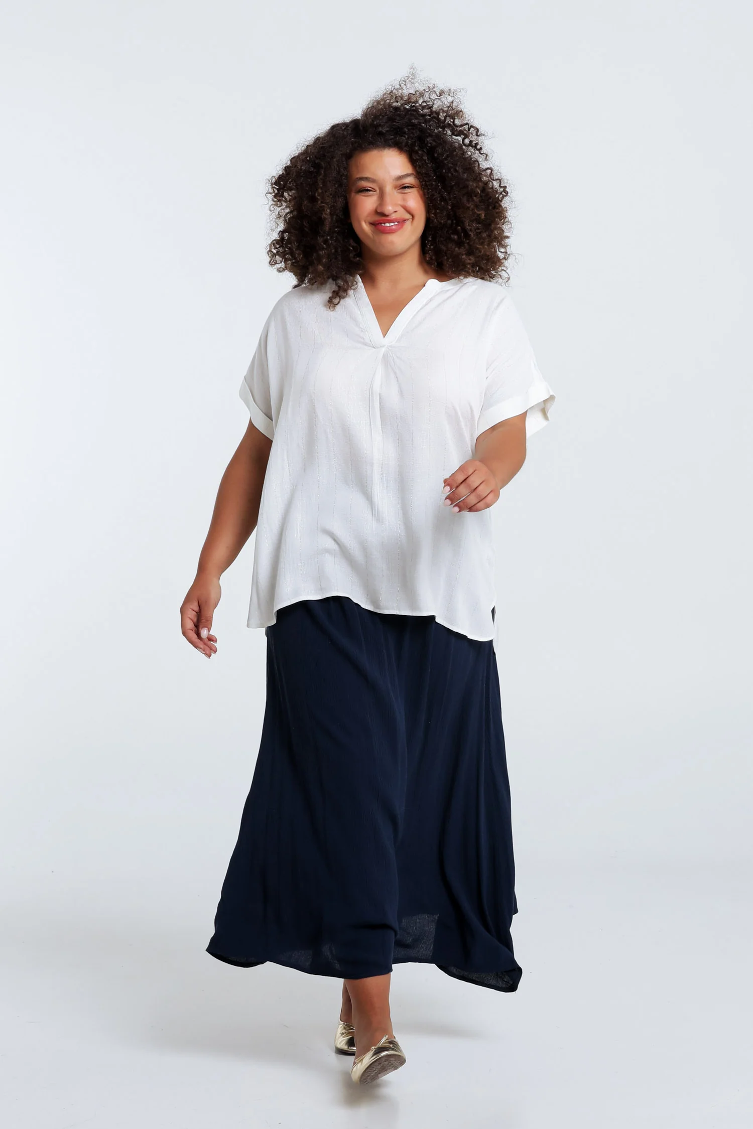 Blouse en viscose rayures lurex - Image 8