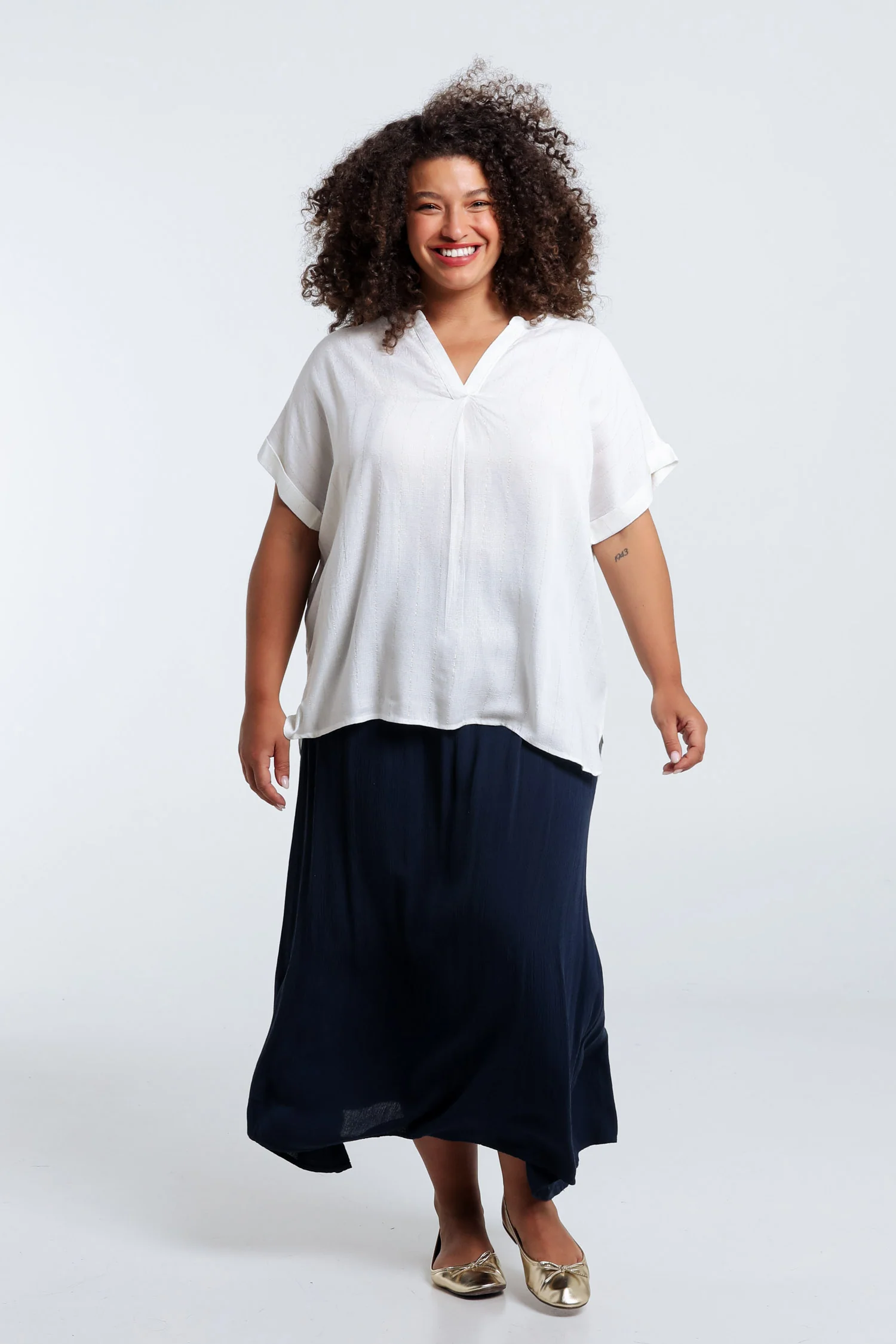 Blouse en viscose rayures lurex - Image 9