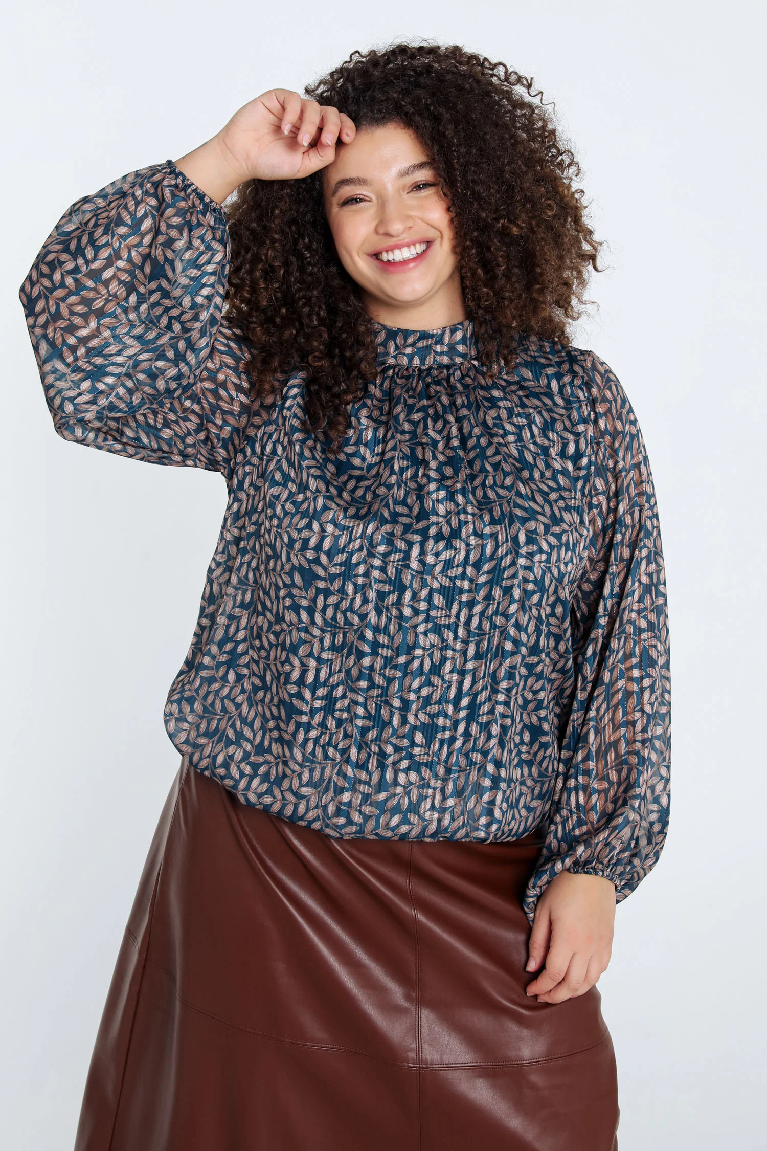 Blouse imprimé feuilles