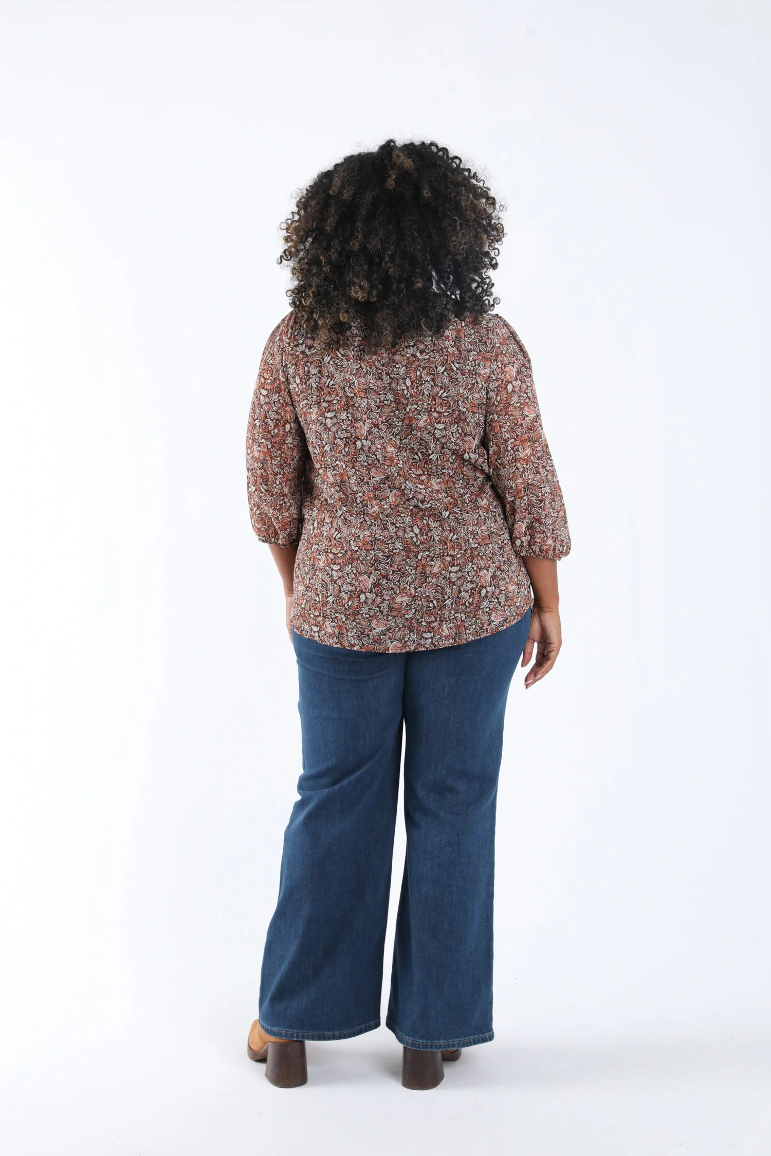 Blouse imprimé feuilles avec lurex - Image 2