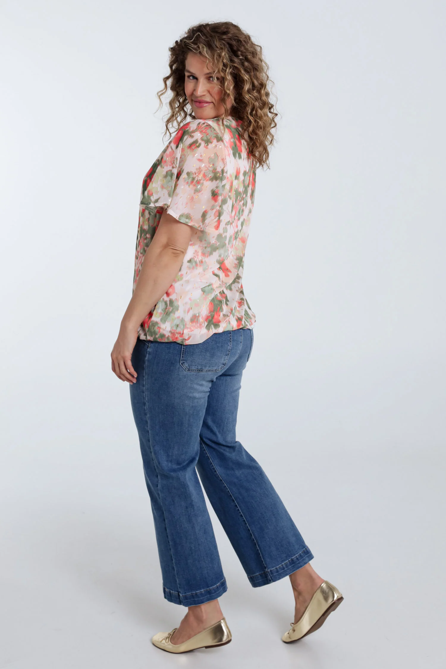 Blouse imprimé fleurs avec lurex - Image 2