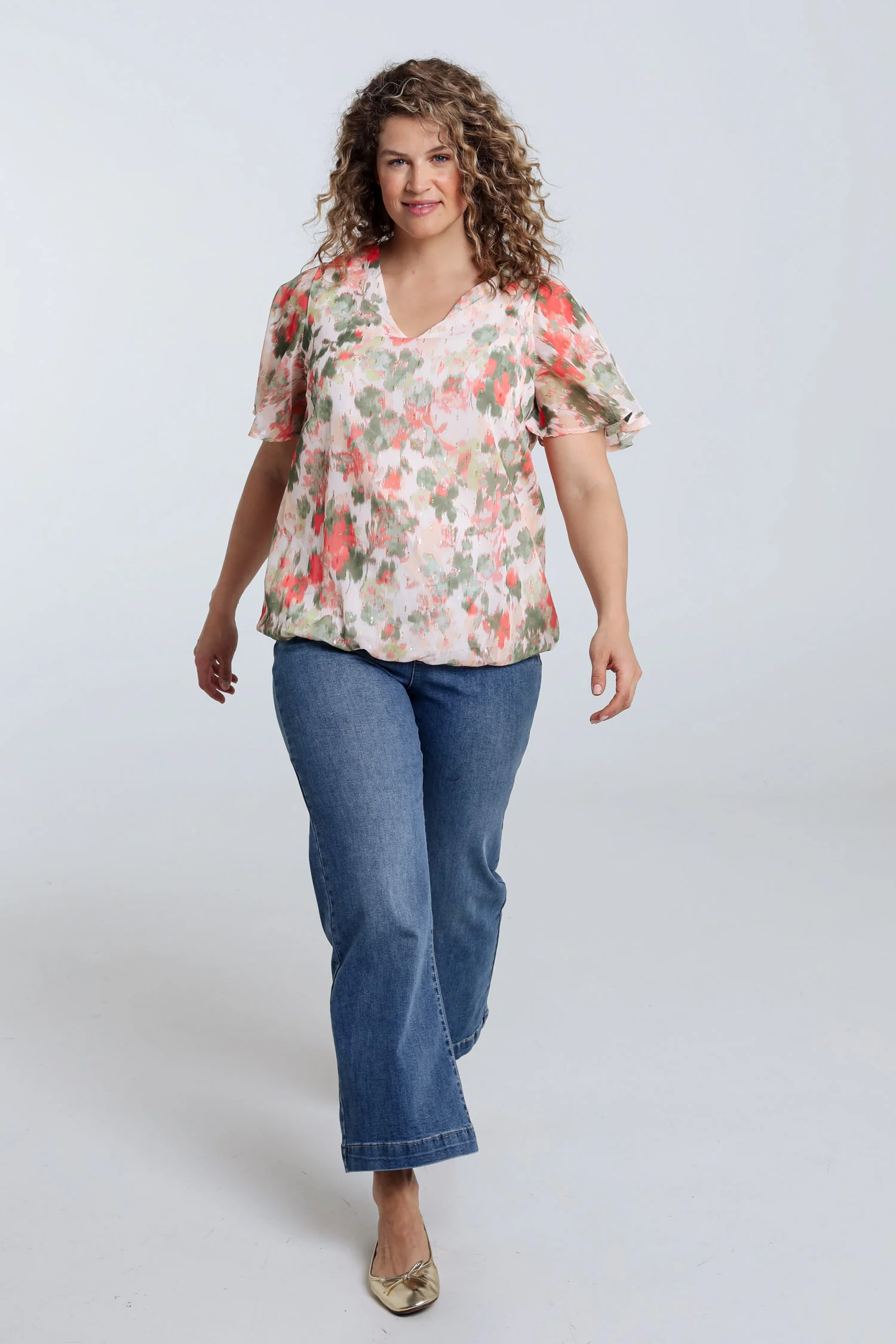 Blouse imprimé fleurs avec lurex - Image 9