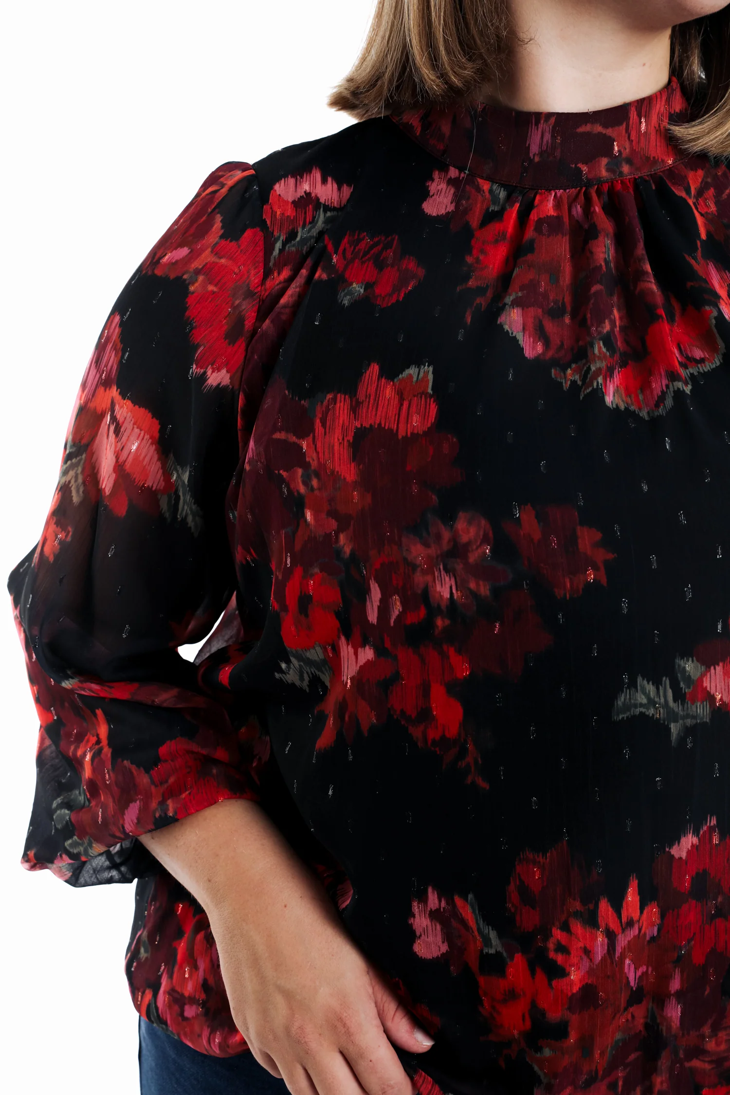 Blouse imprimé fleurs floues - Image 4