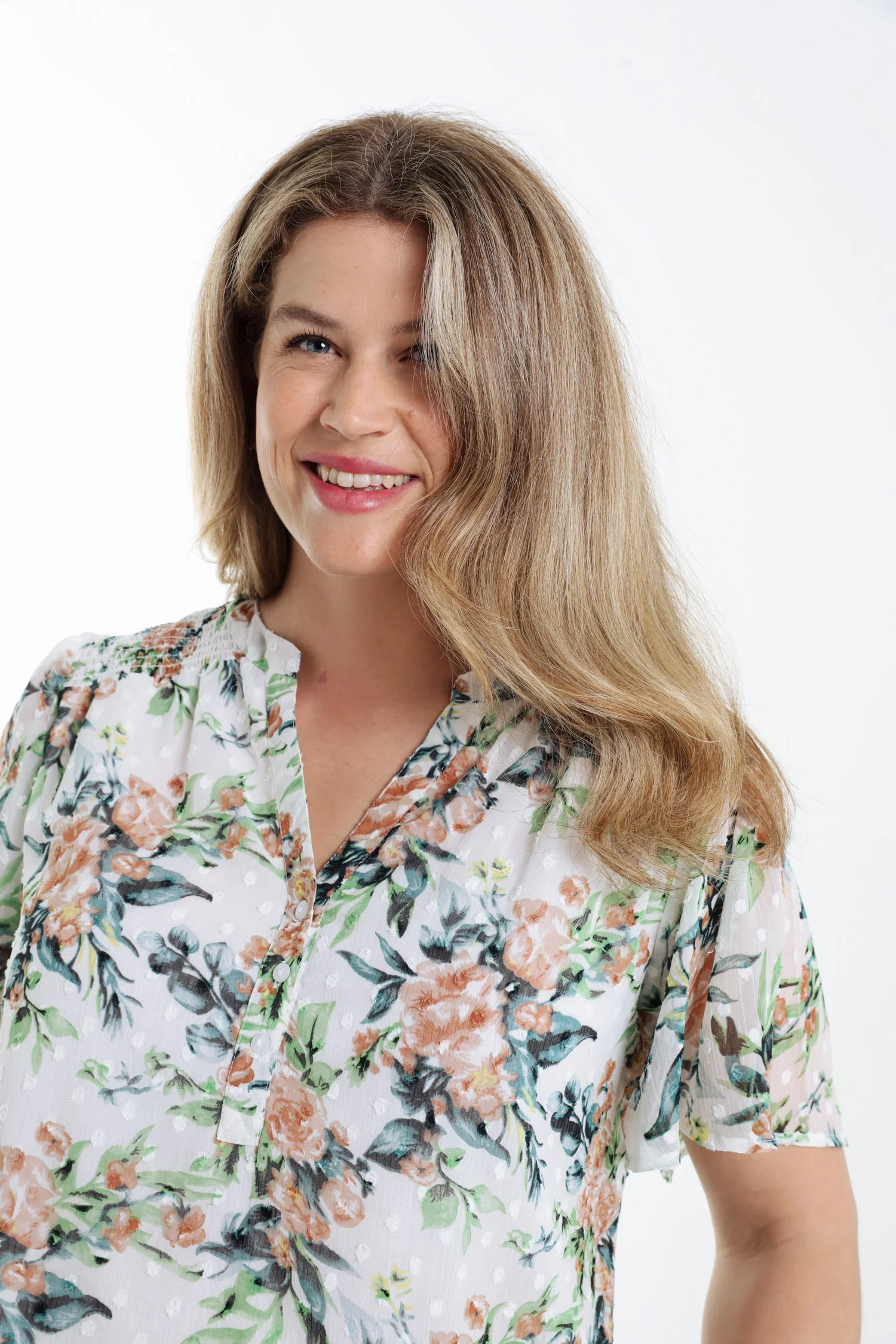 Blouse imprimé floral et plumetis - Image 4
