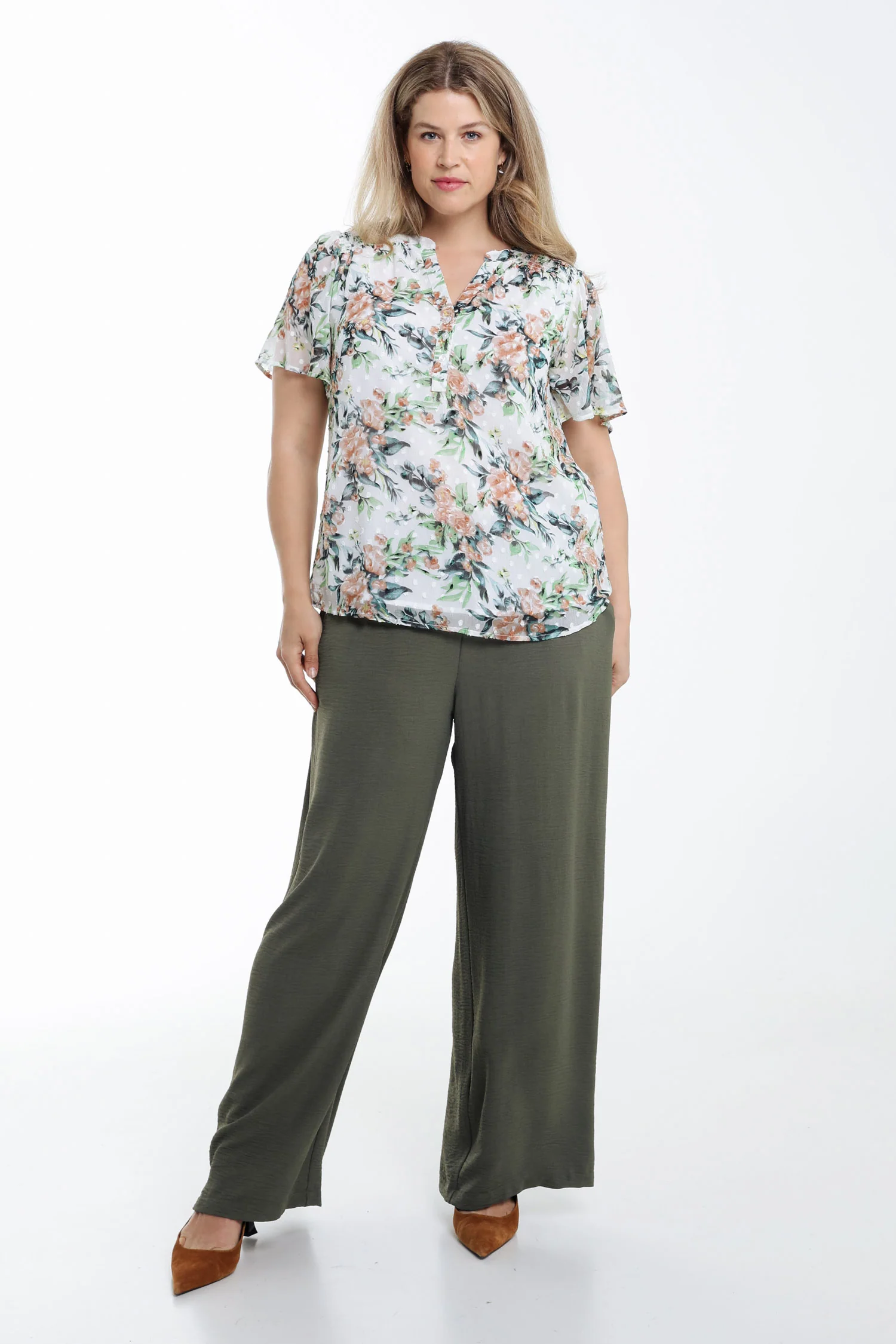 Blouse imprimé floral et plumetis - Image 9