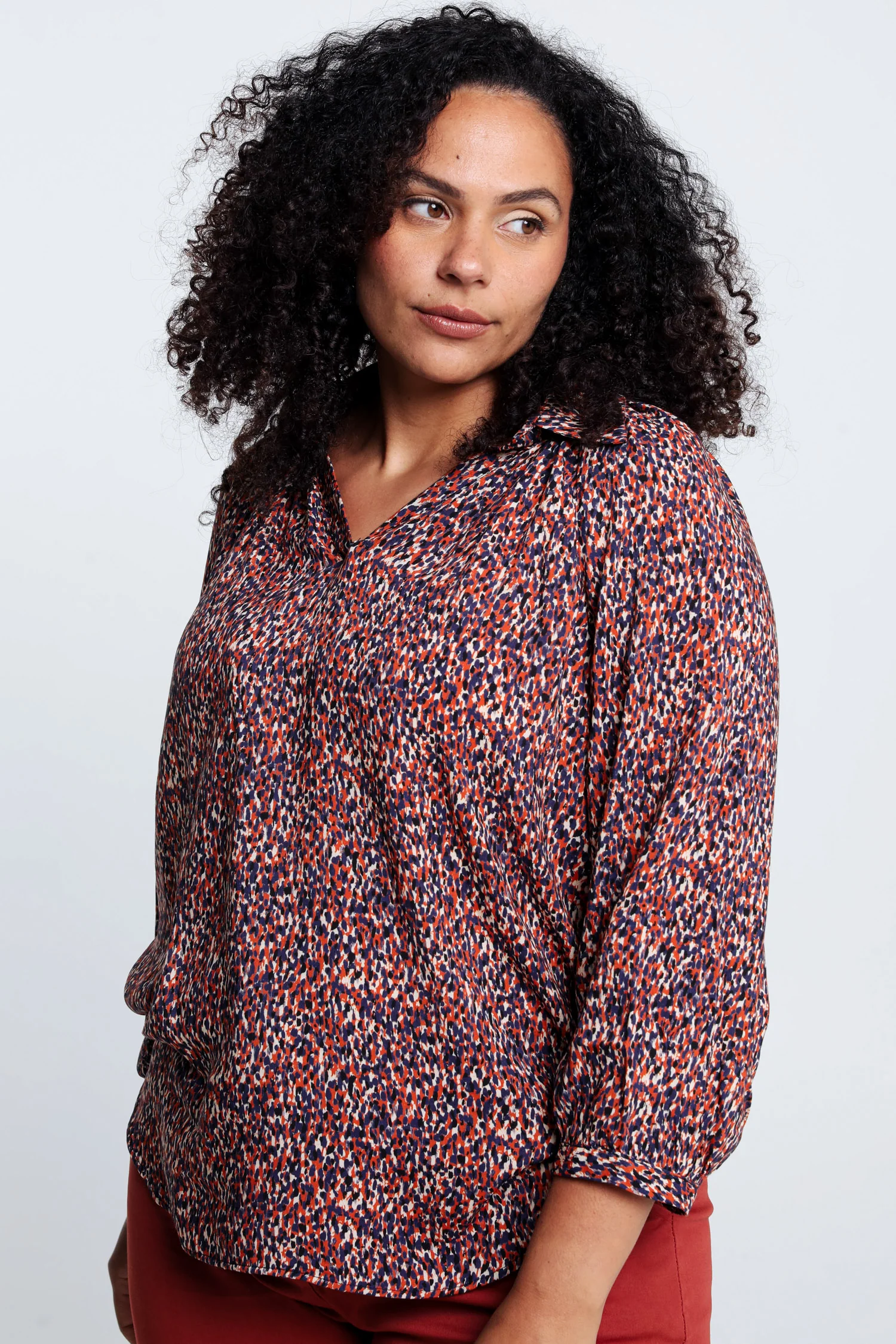 Blouse imprimĂ© peau de bĂȘte en viscose
