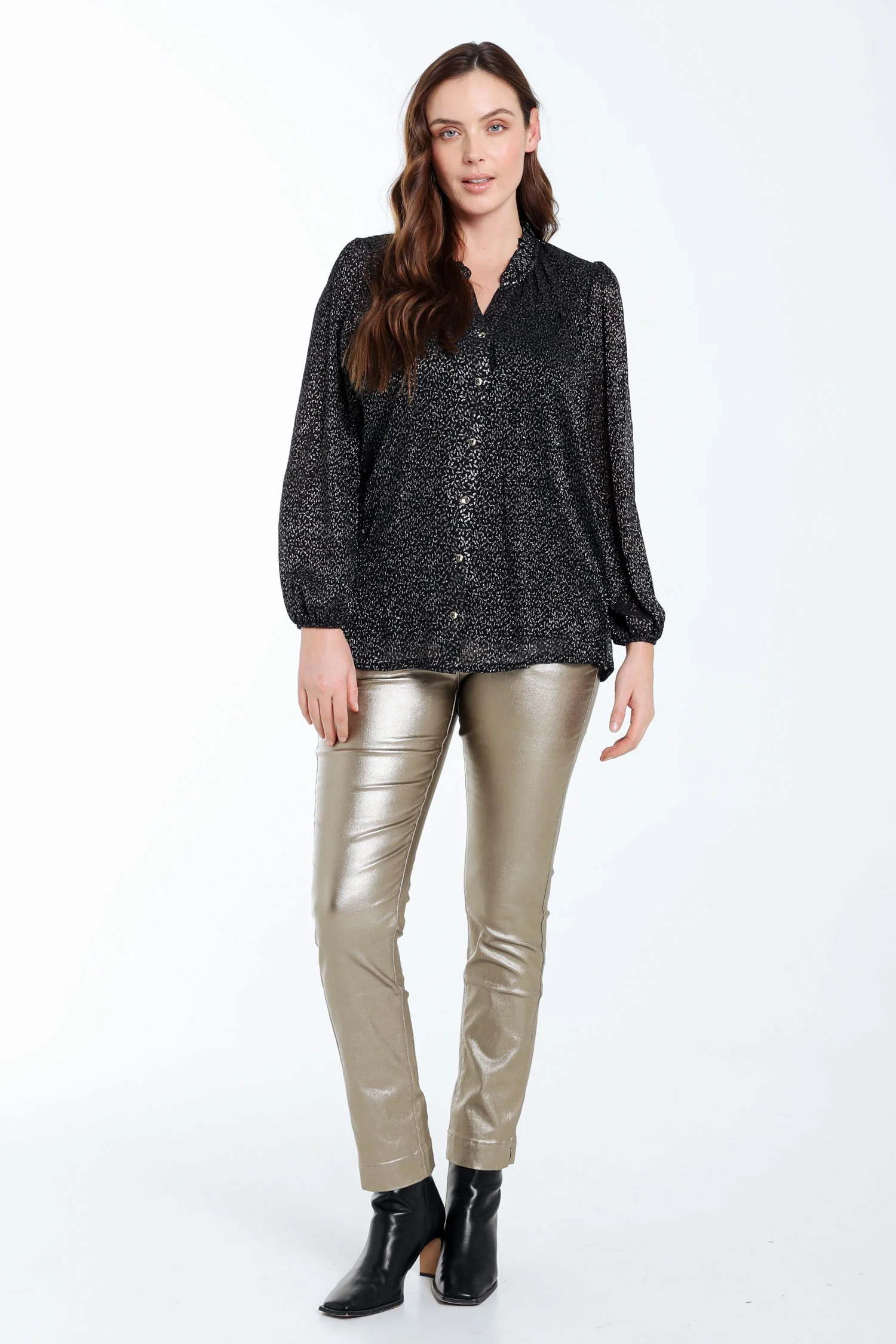 Blouse imprimé pois avec foil - Image 7