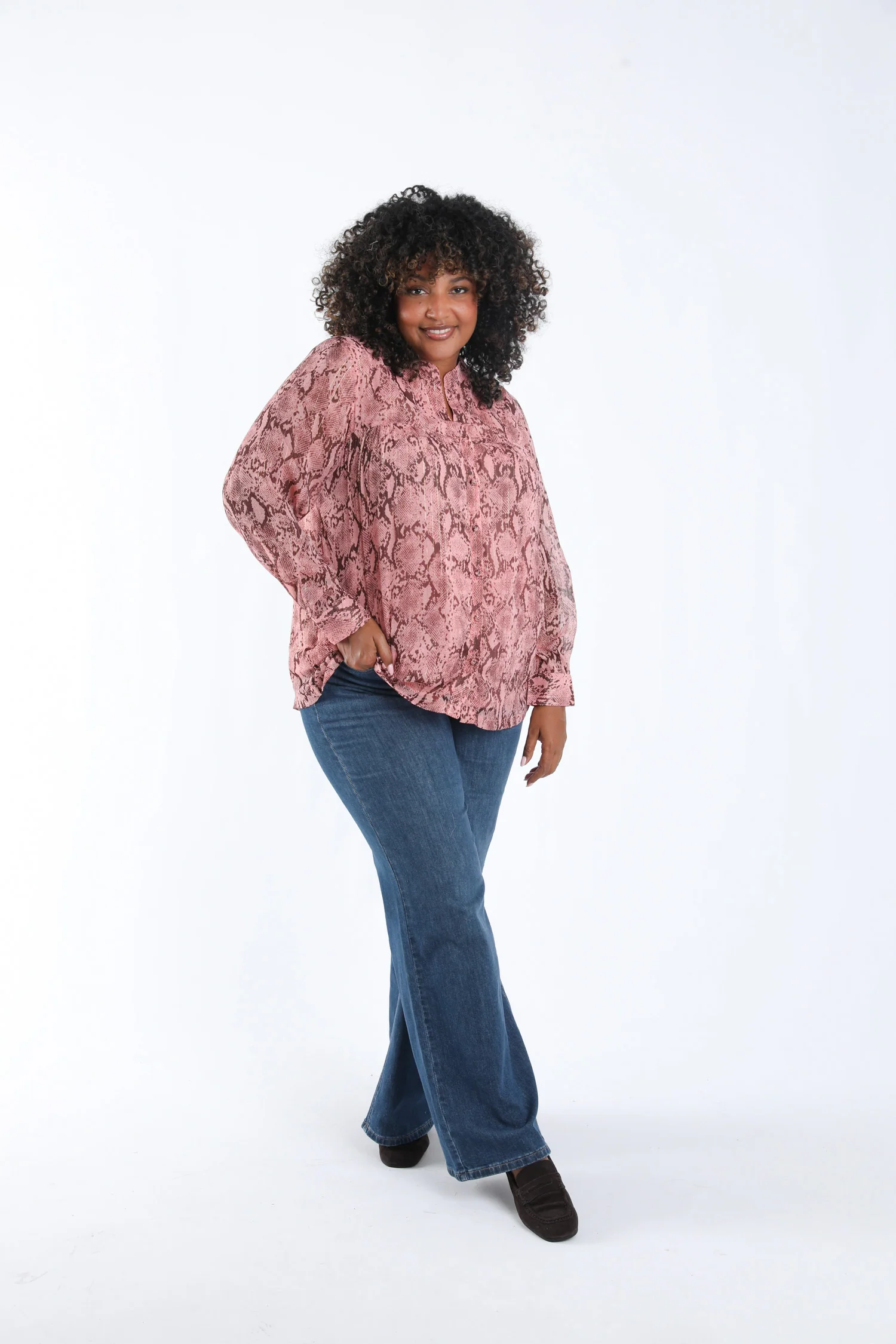 Blouse imprimé serpent avec lurex - Image 5