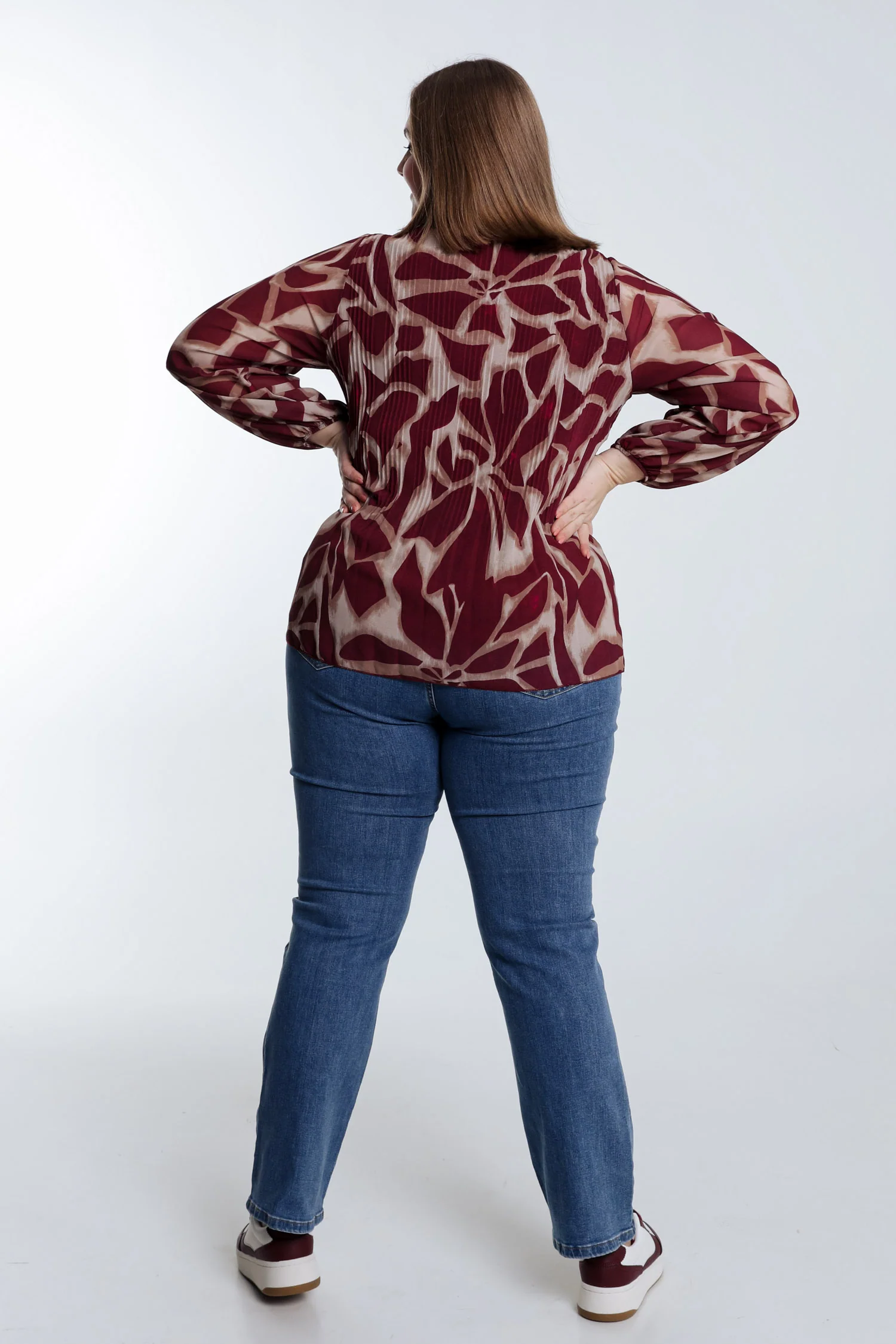 Blouse plissée imprimé graphique - Image 2