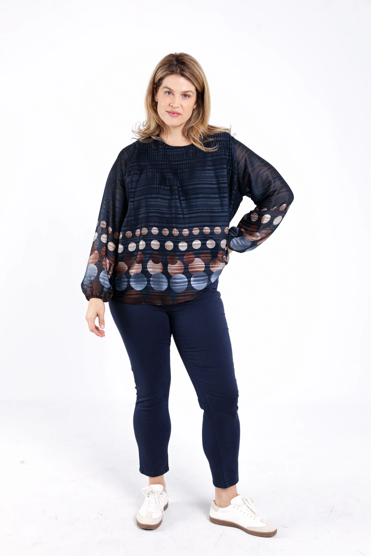 Blouse plissée imprimé ronds - Image 7