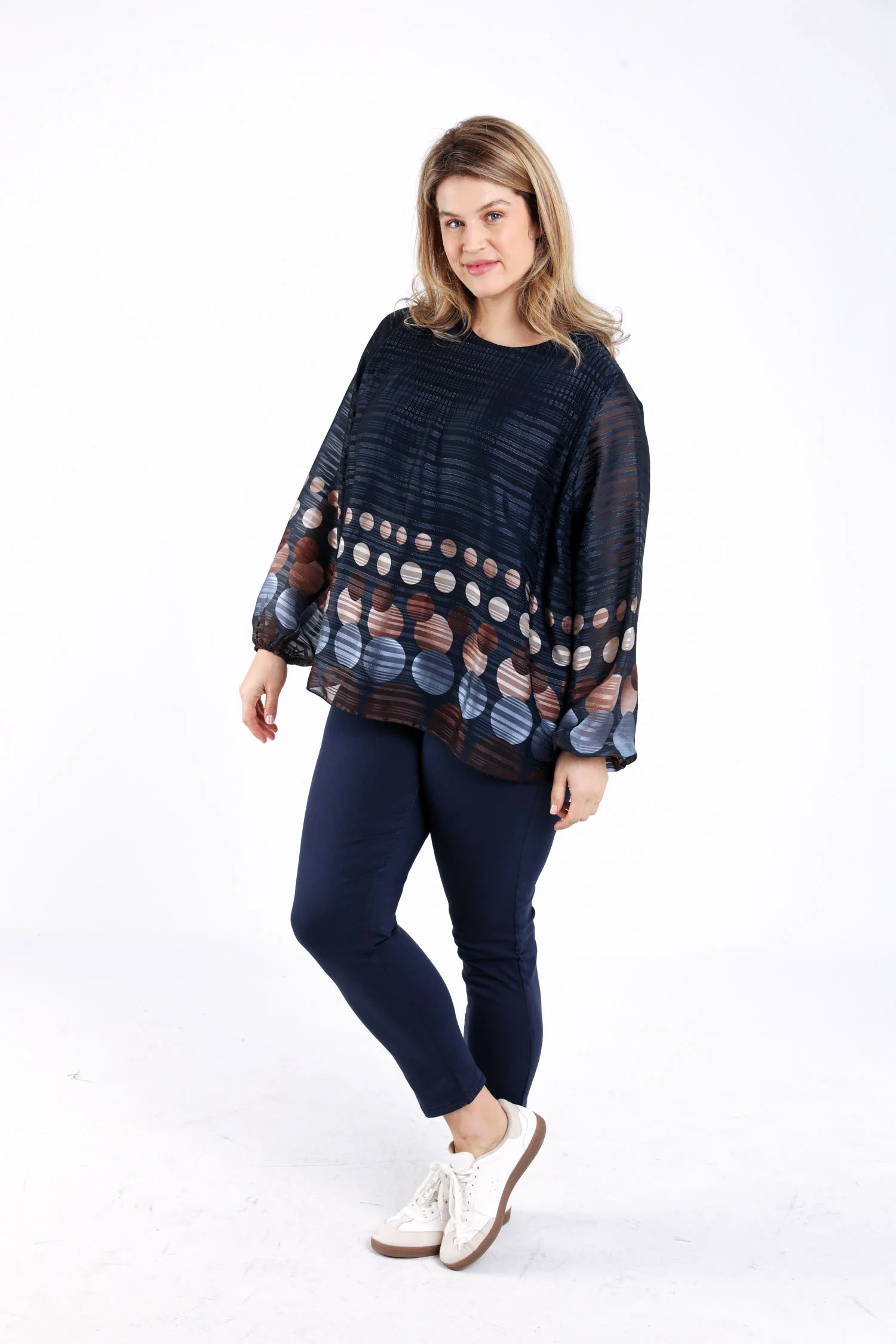 Blouse plissée imprimé ronds - Image 8