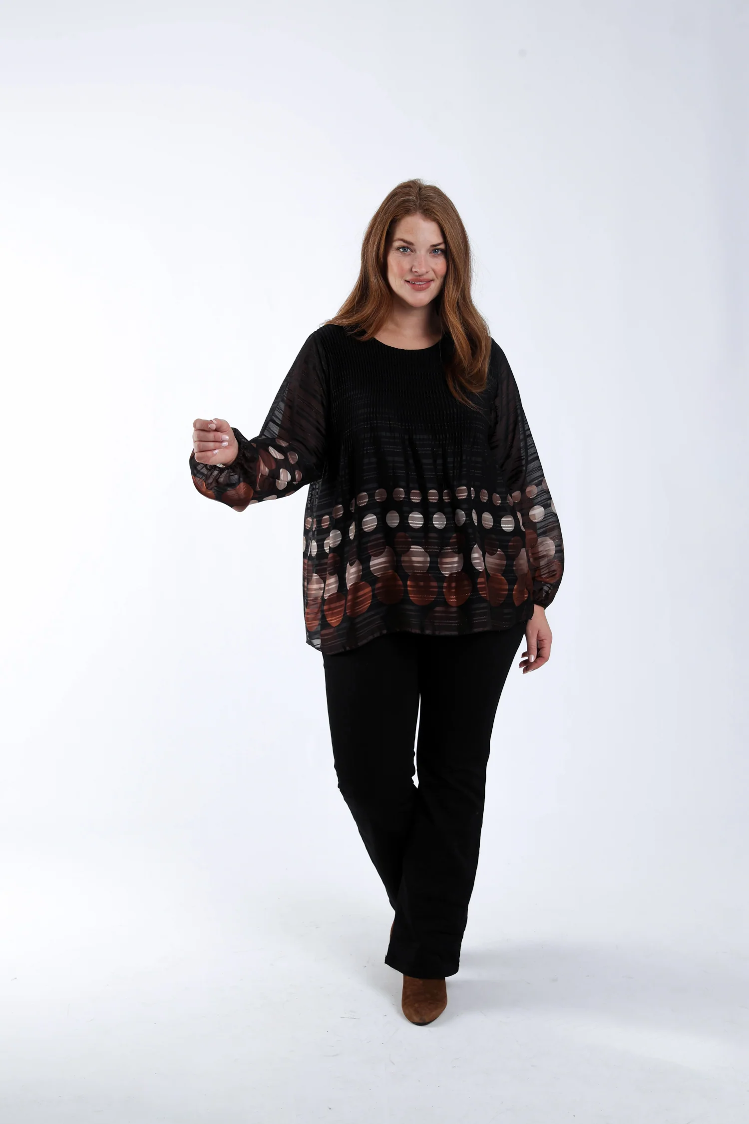 Blouse plissée imprimé ronds - Image 6