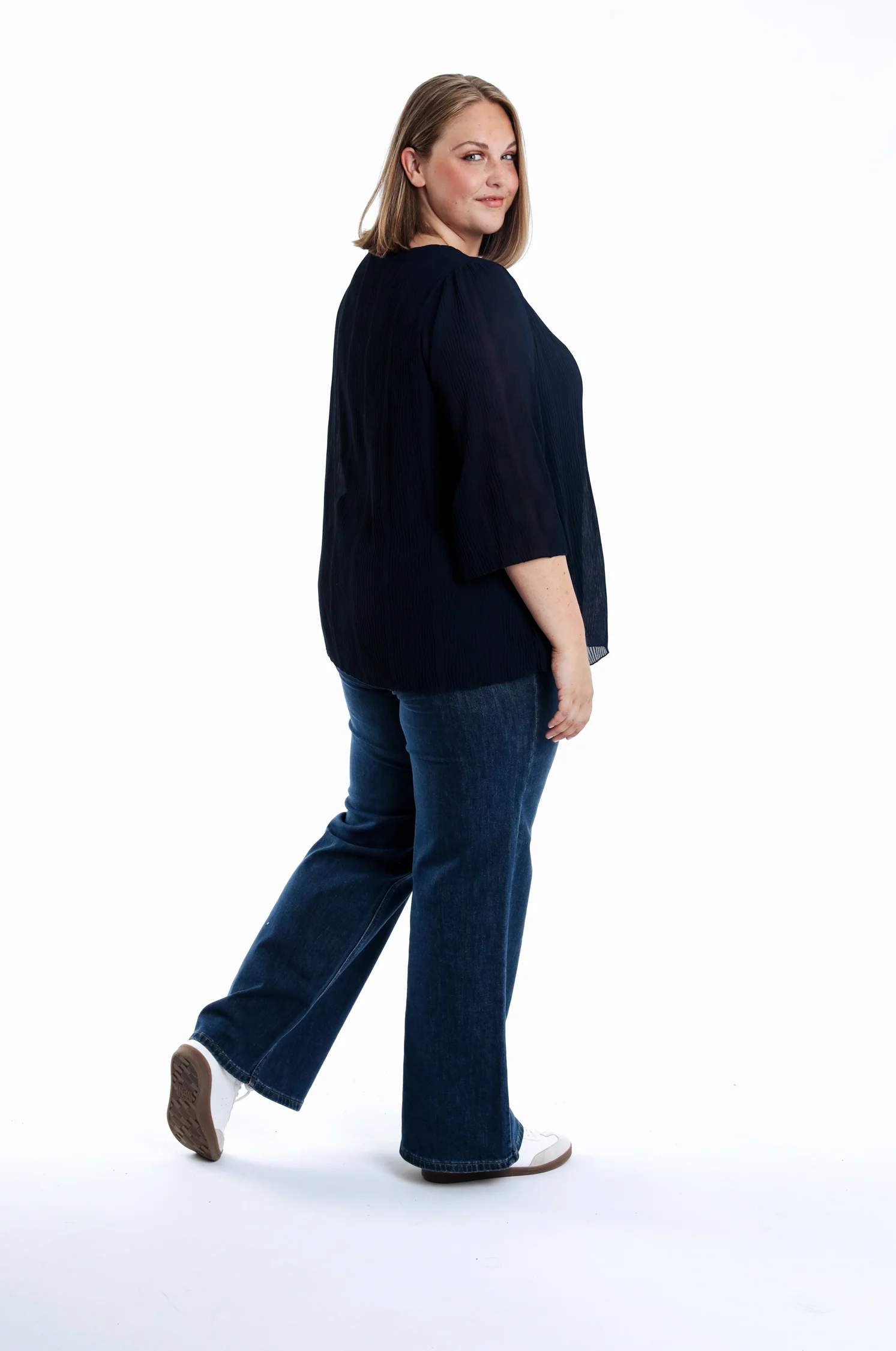 Blouse plissée unie - Image 2