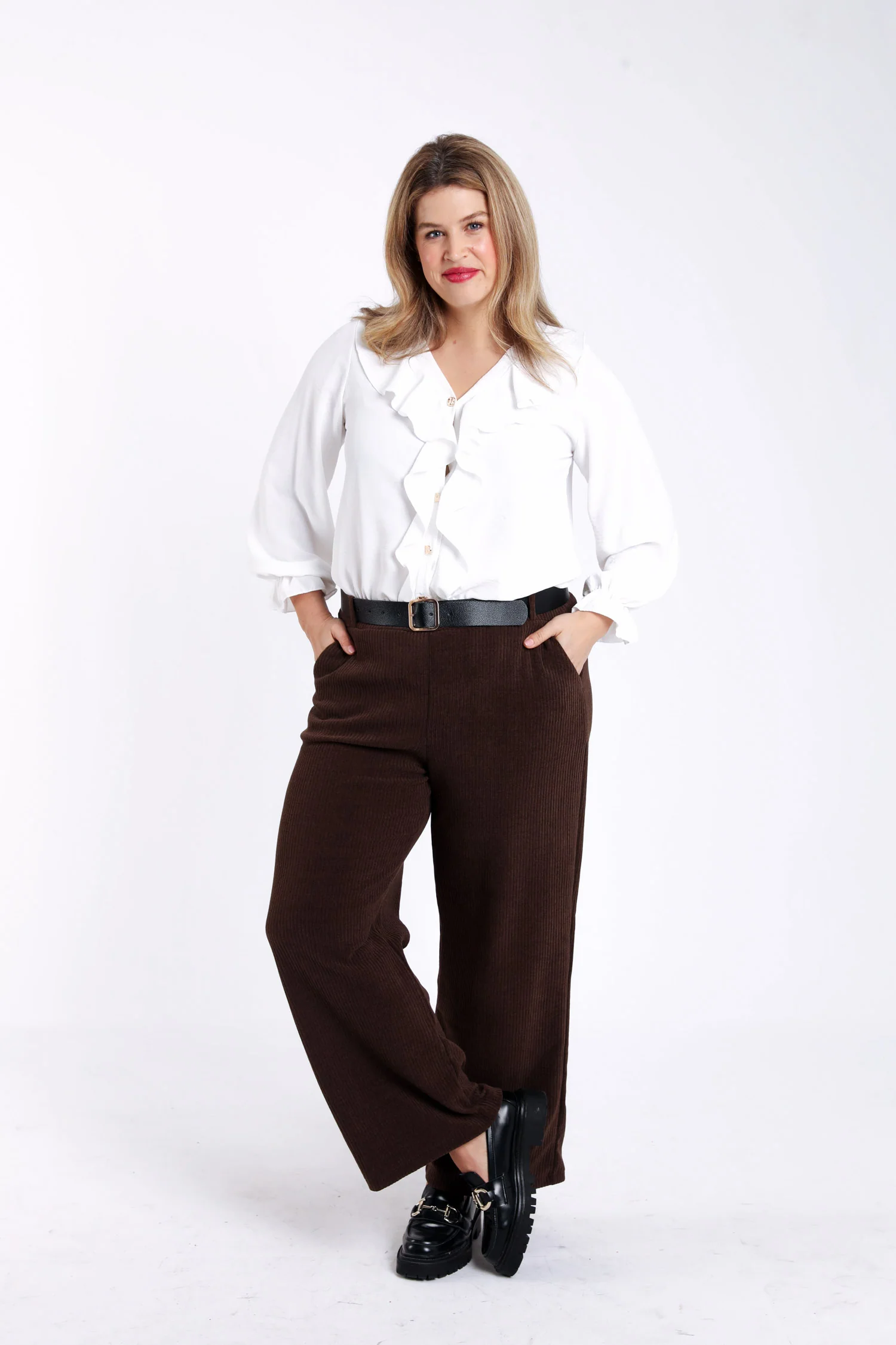Blouse unie à volants - Image 8