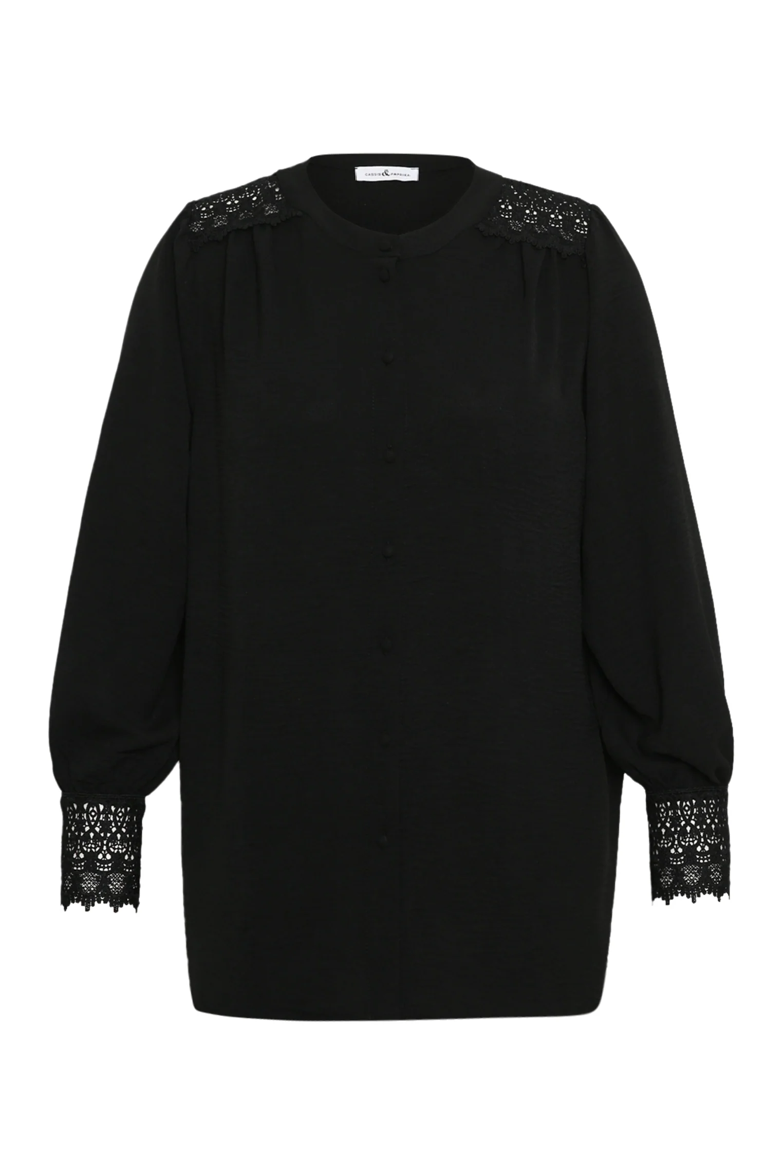 Blouse unie avec dentelle - Image 9