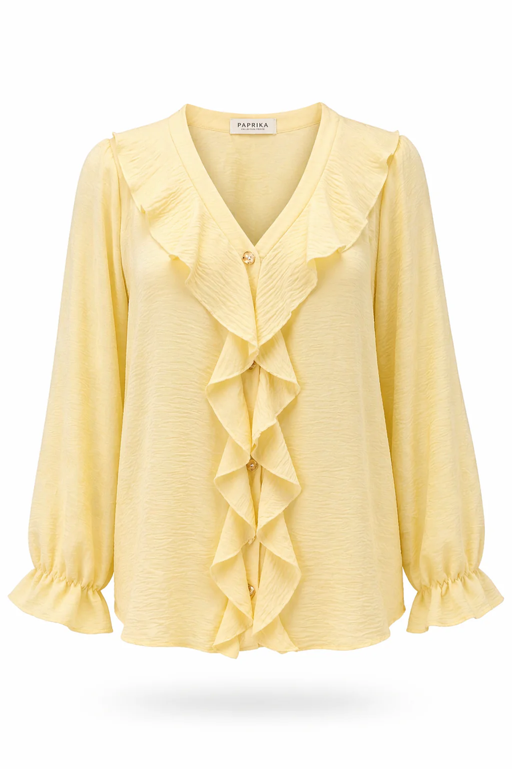 Blouse unie avec volants - Image 10