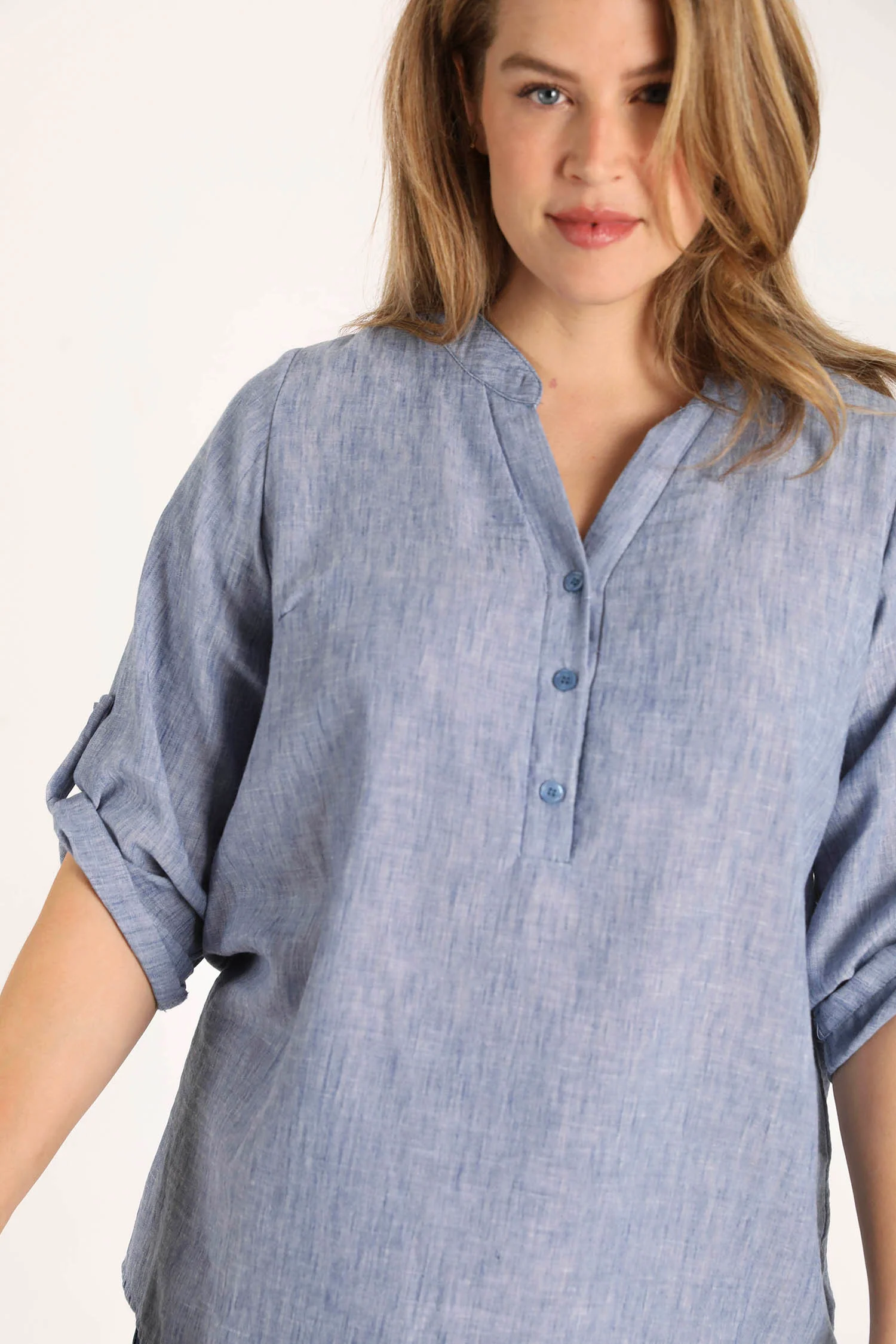 Blouse unie chinée - Image 4