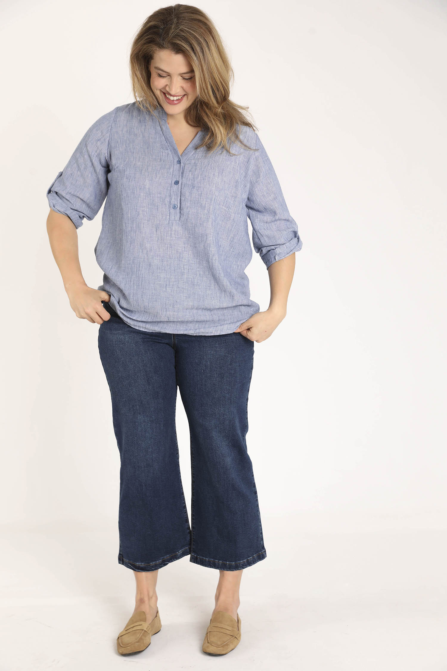 Blouse unie chinée - Image 5
