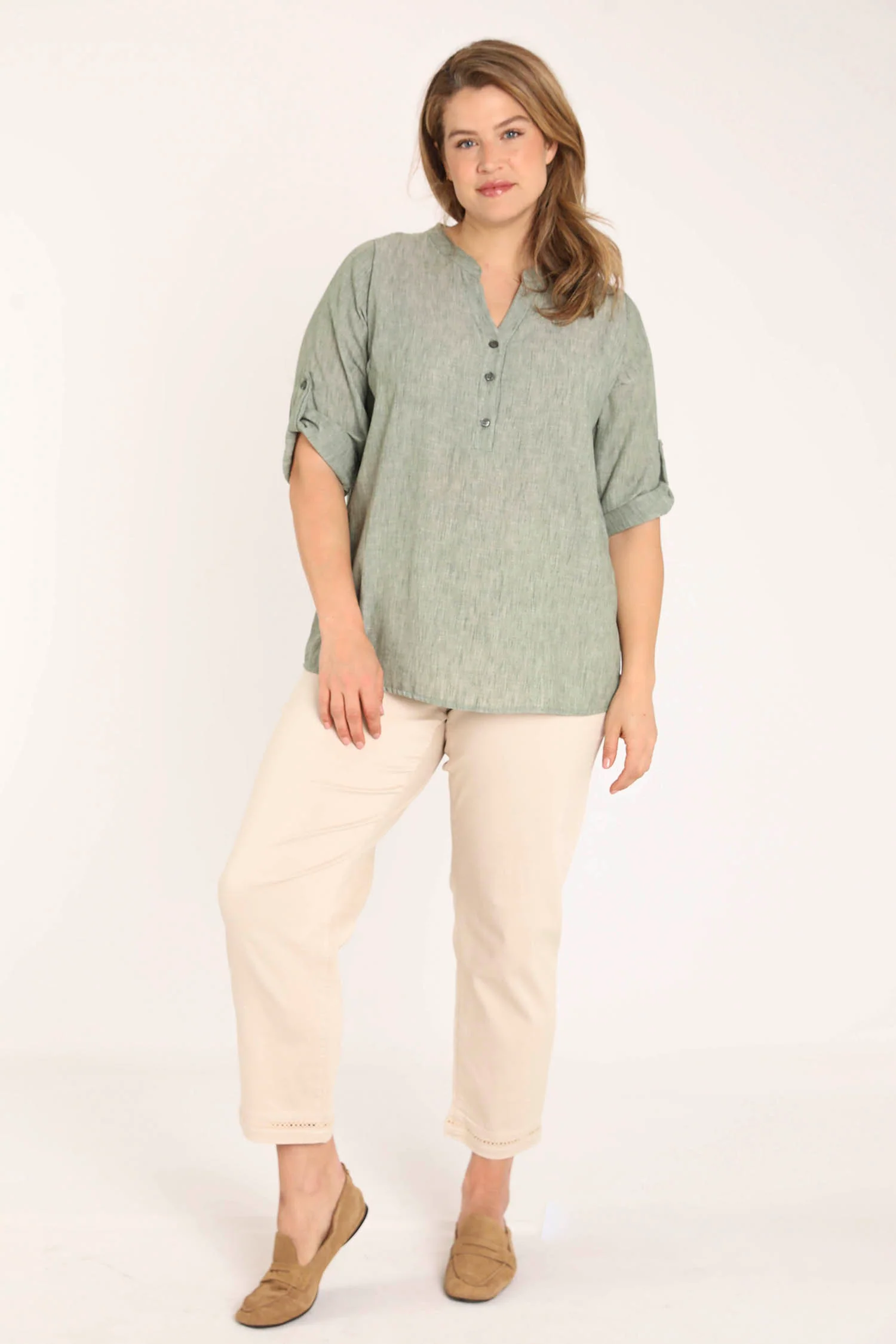 Blouse unie chinée - Image 7