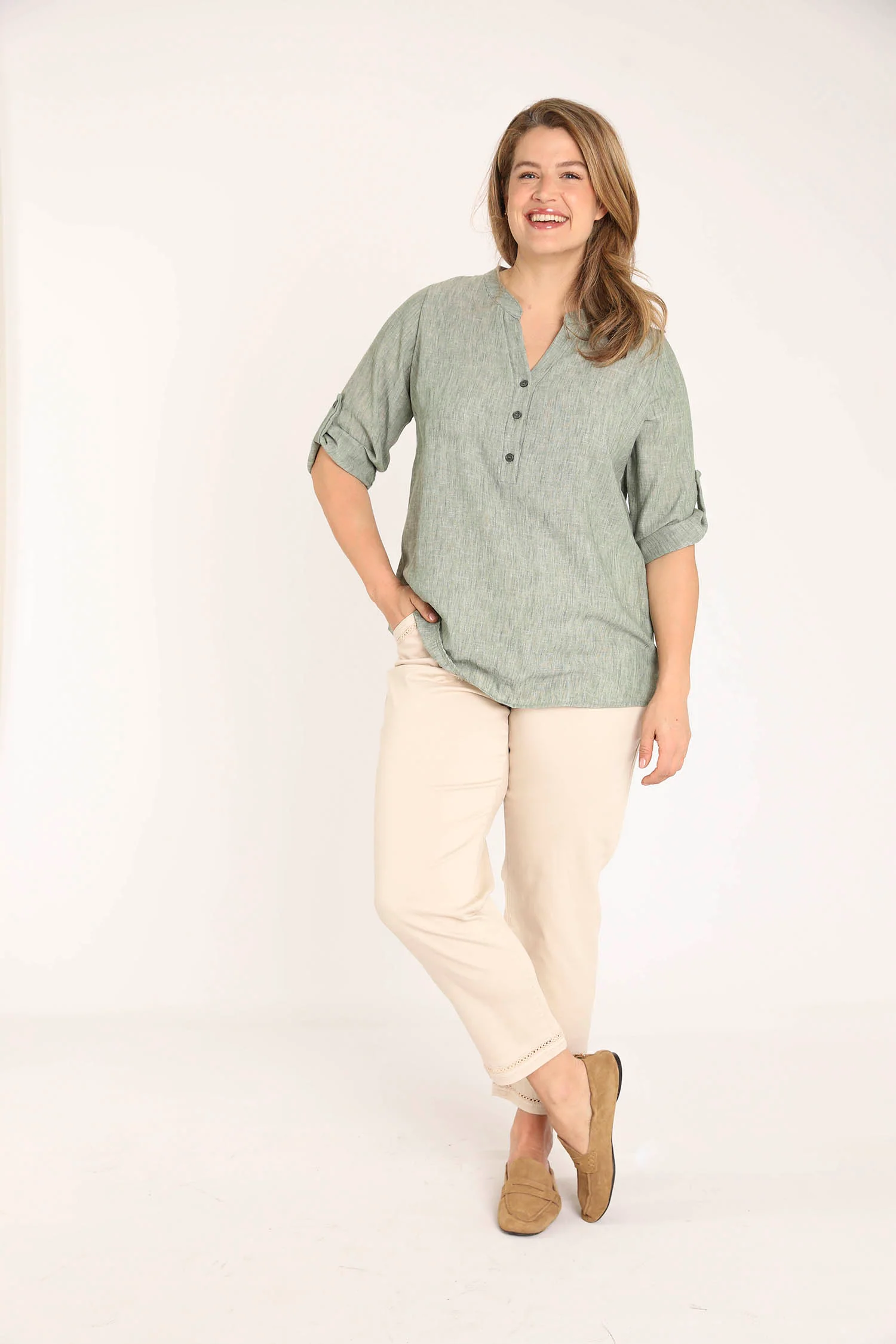 Blouse unie chinée - Image 9