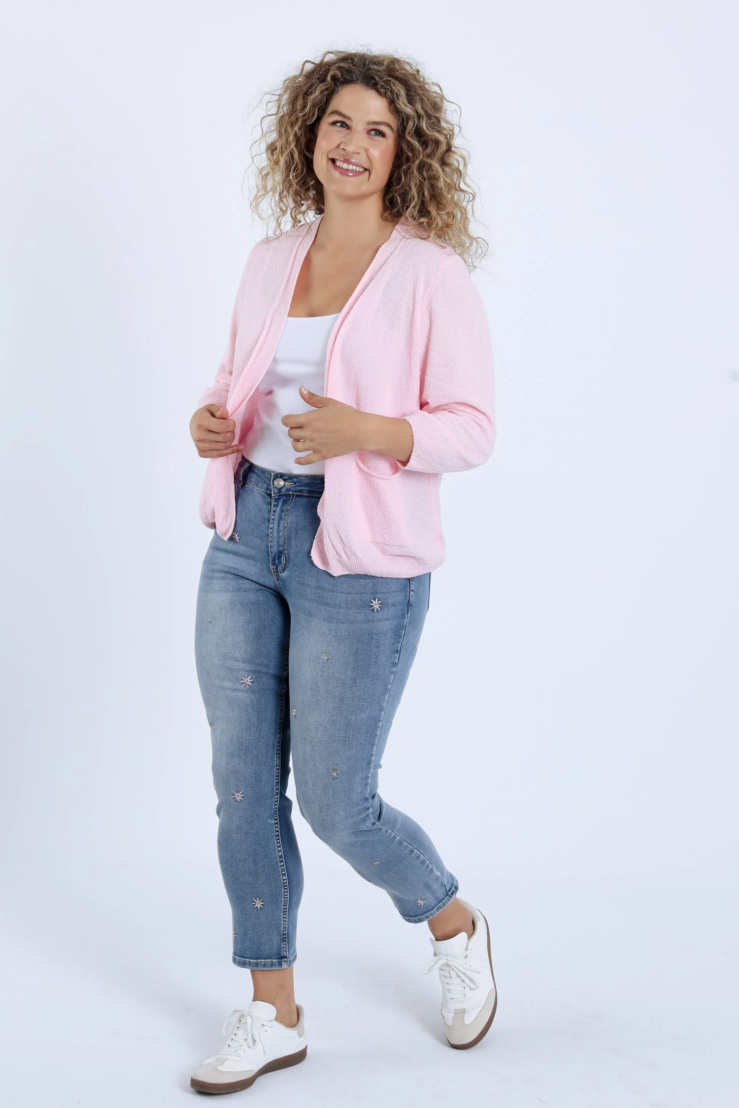 Cardigan avec poches uni - Image 7