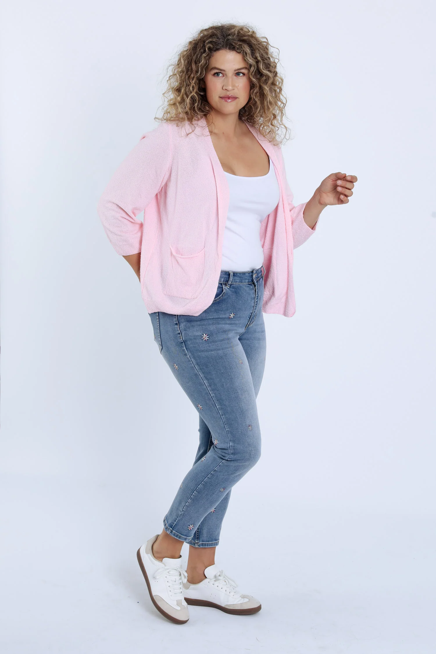 Cardigan avec poches uni - Image 8