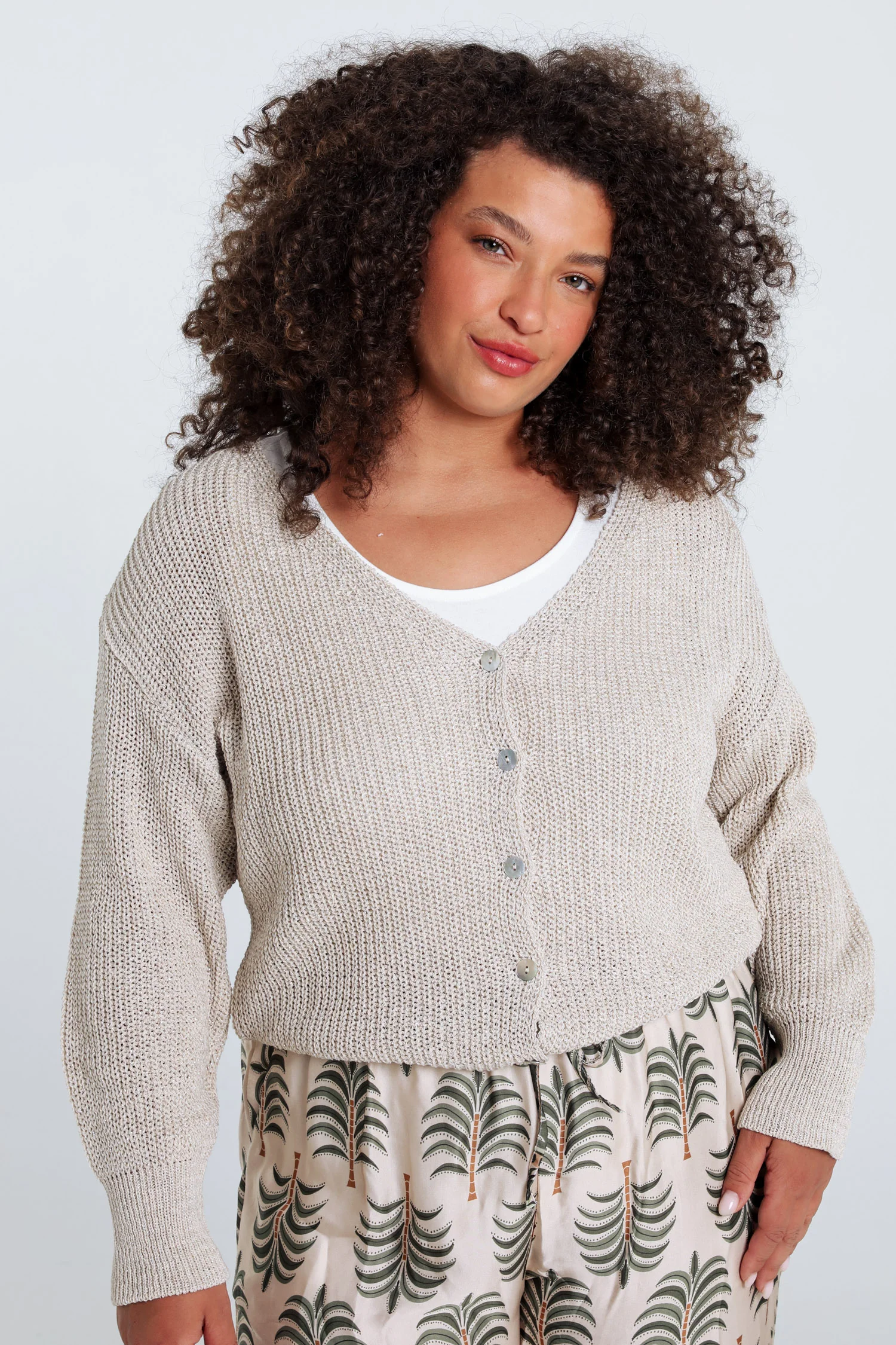 Cardigan boutonné uni