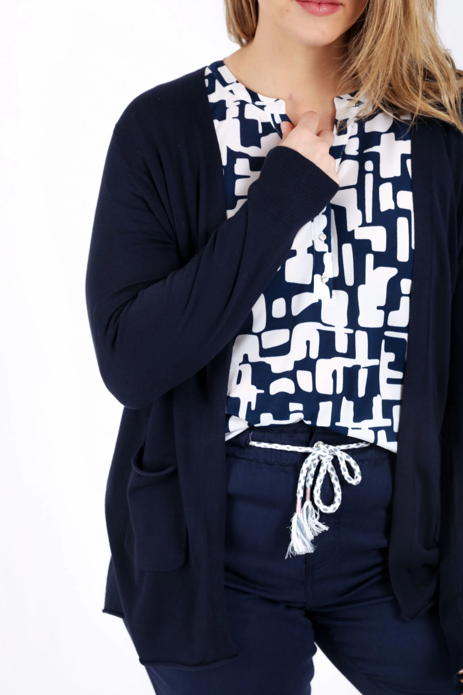 Cardigan fin en viscose uni - Image 6