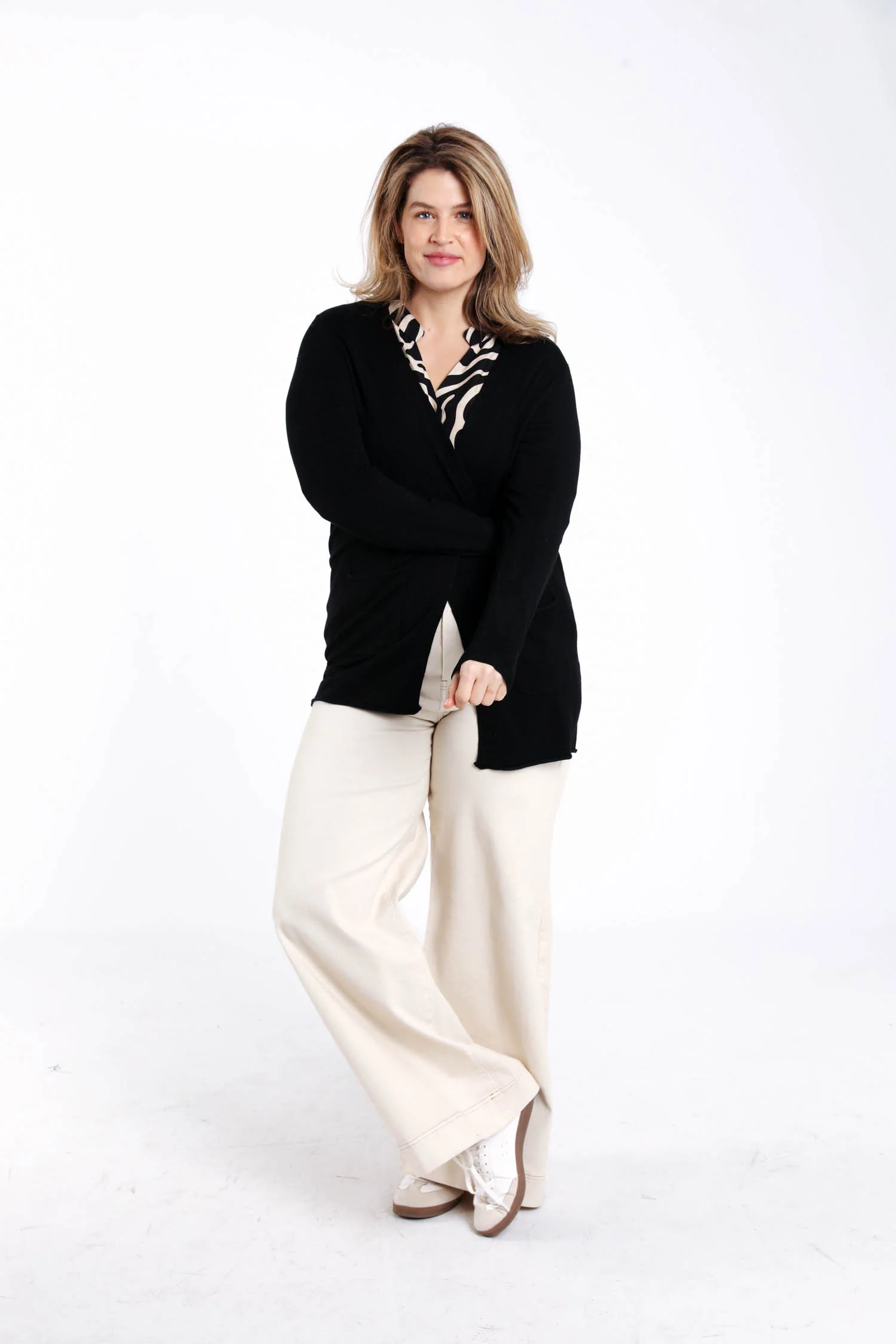 Cardigan fin en viscose uni - Image 7