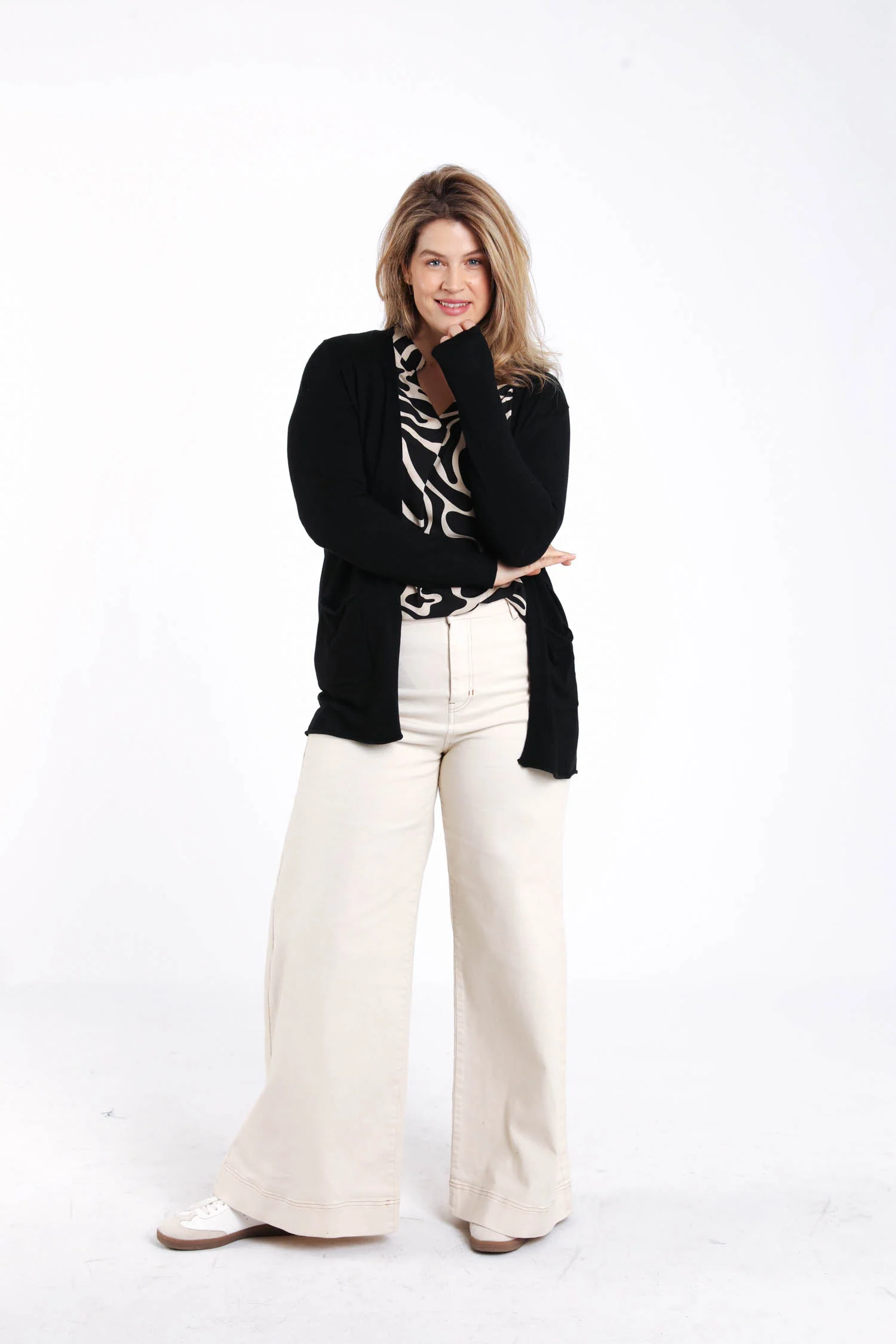 Cardigan fin en viscose uni - Image 9