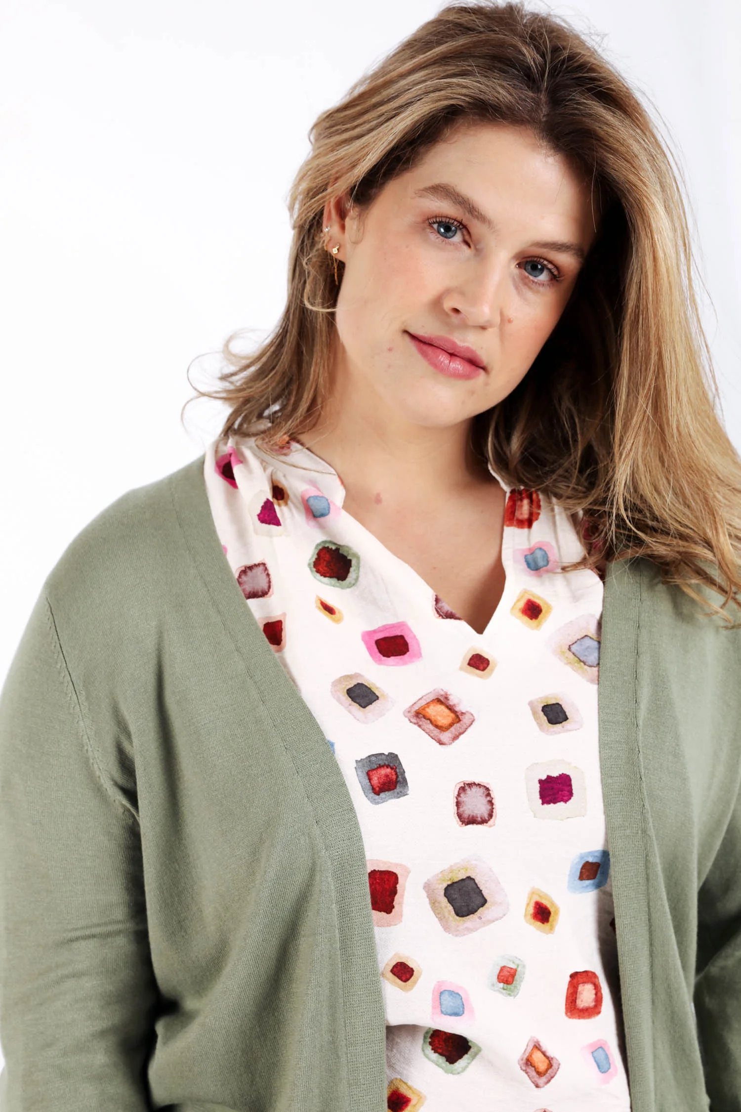 Cardigan fin en viscose uni - Image 3