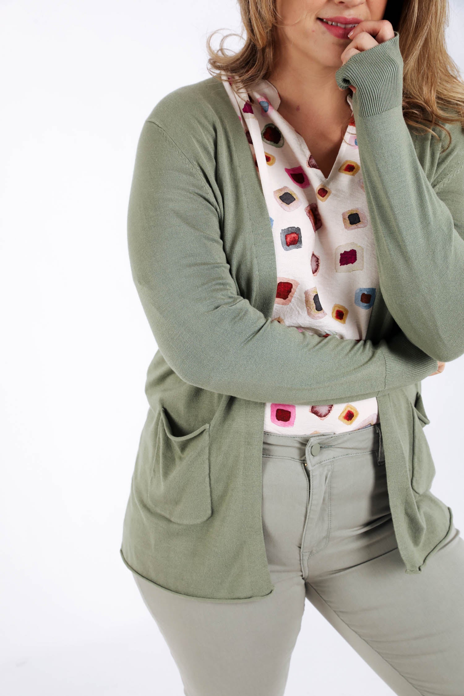 Cardigan fin en viscose uni - Image 4