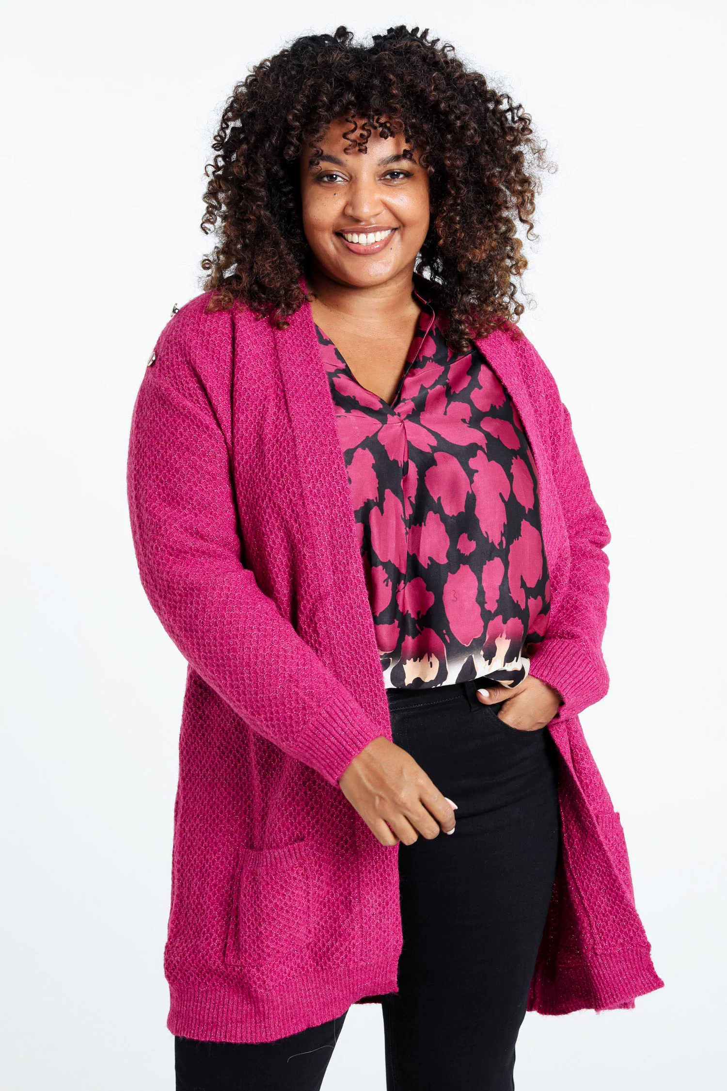 Cardigan long détail bouton - Image 12