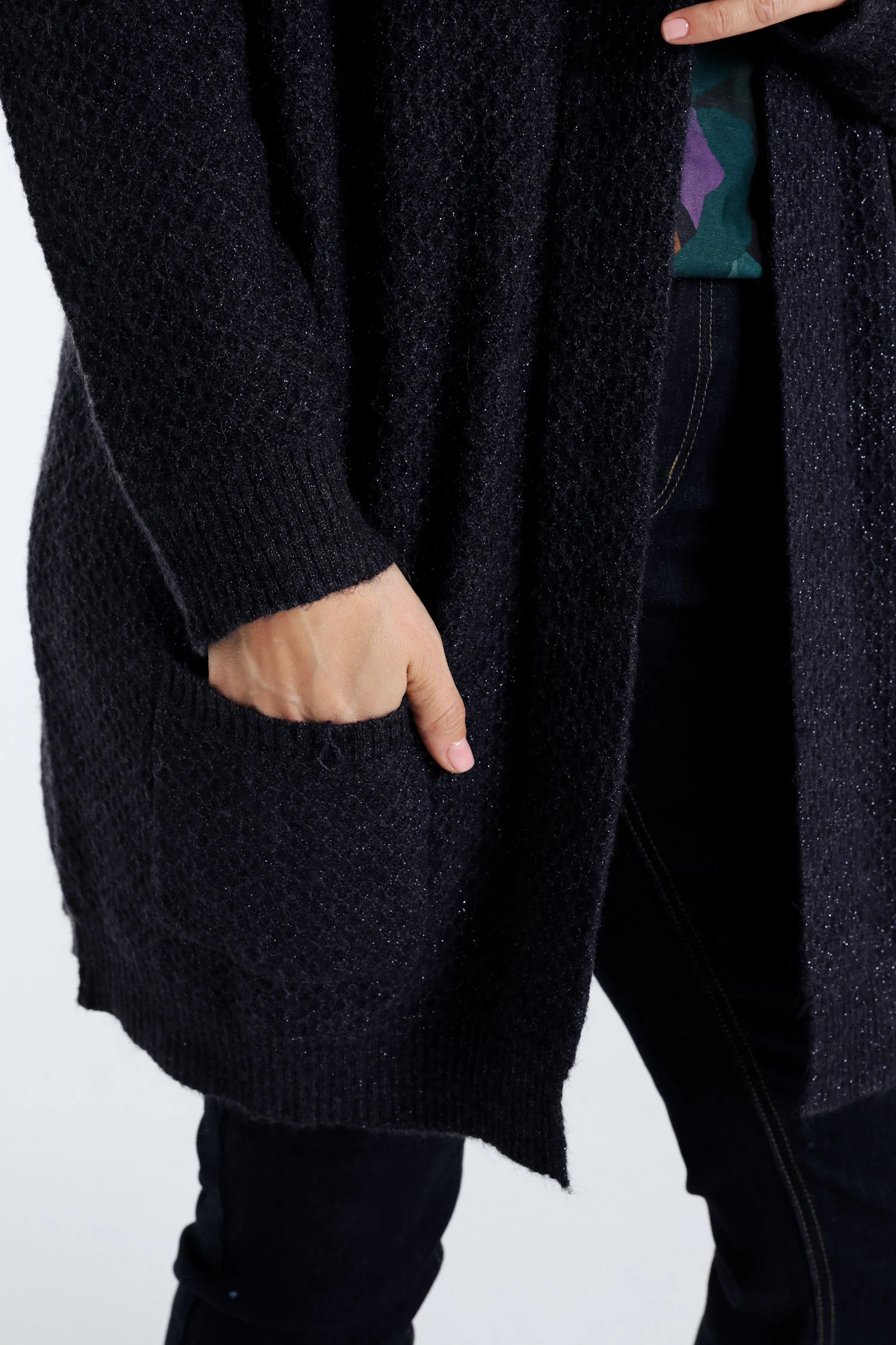 Cardigan long détail bouton - Image 4