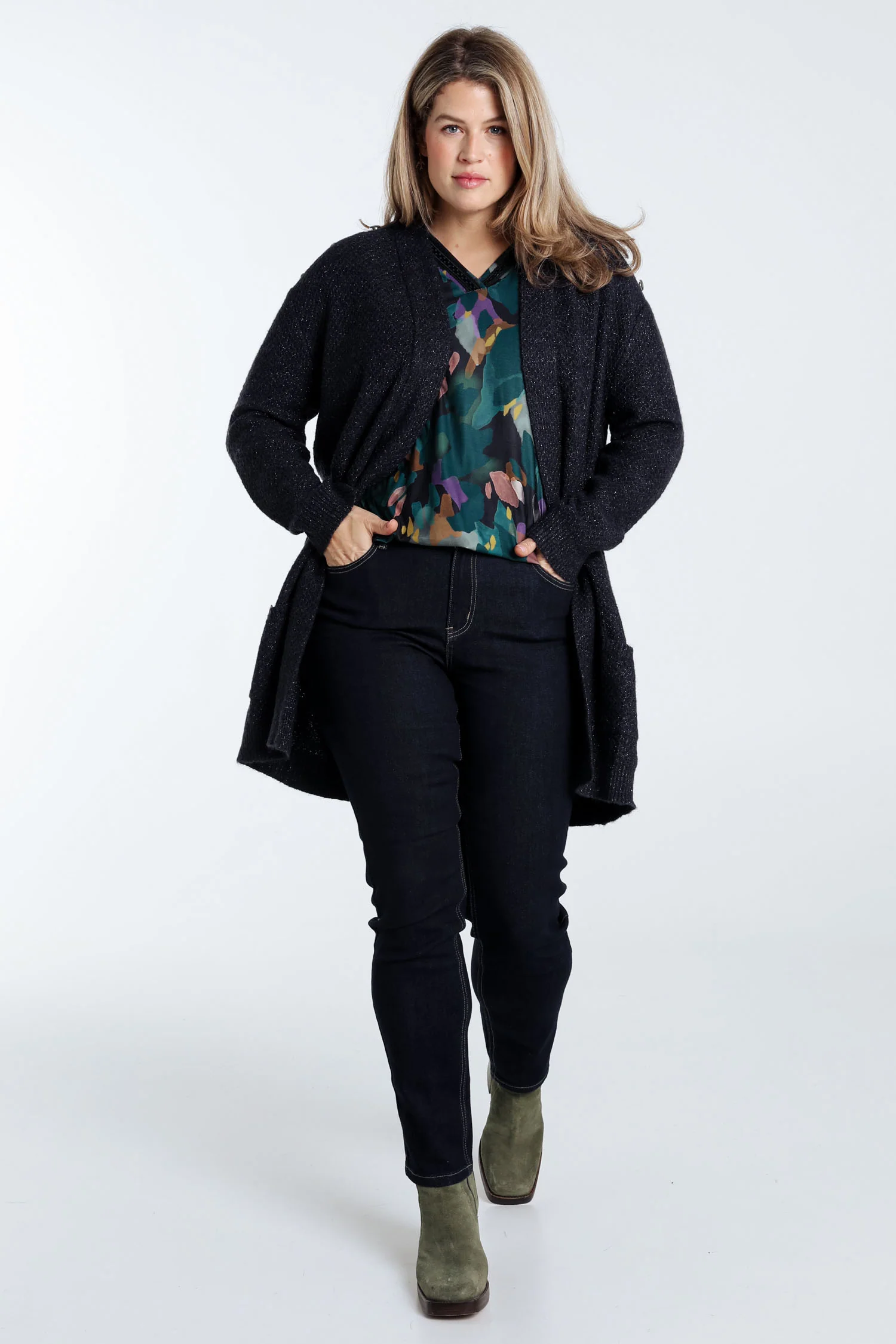 Cardigan long détail bouton - Image 7