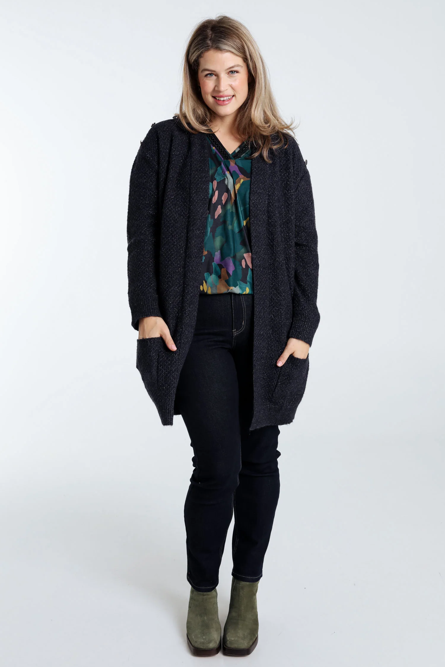 Cardigan long détail bouton - Image 9