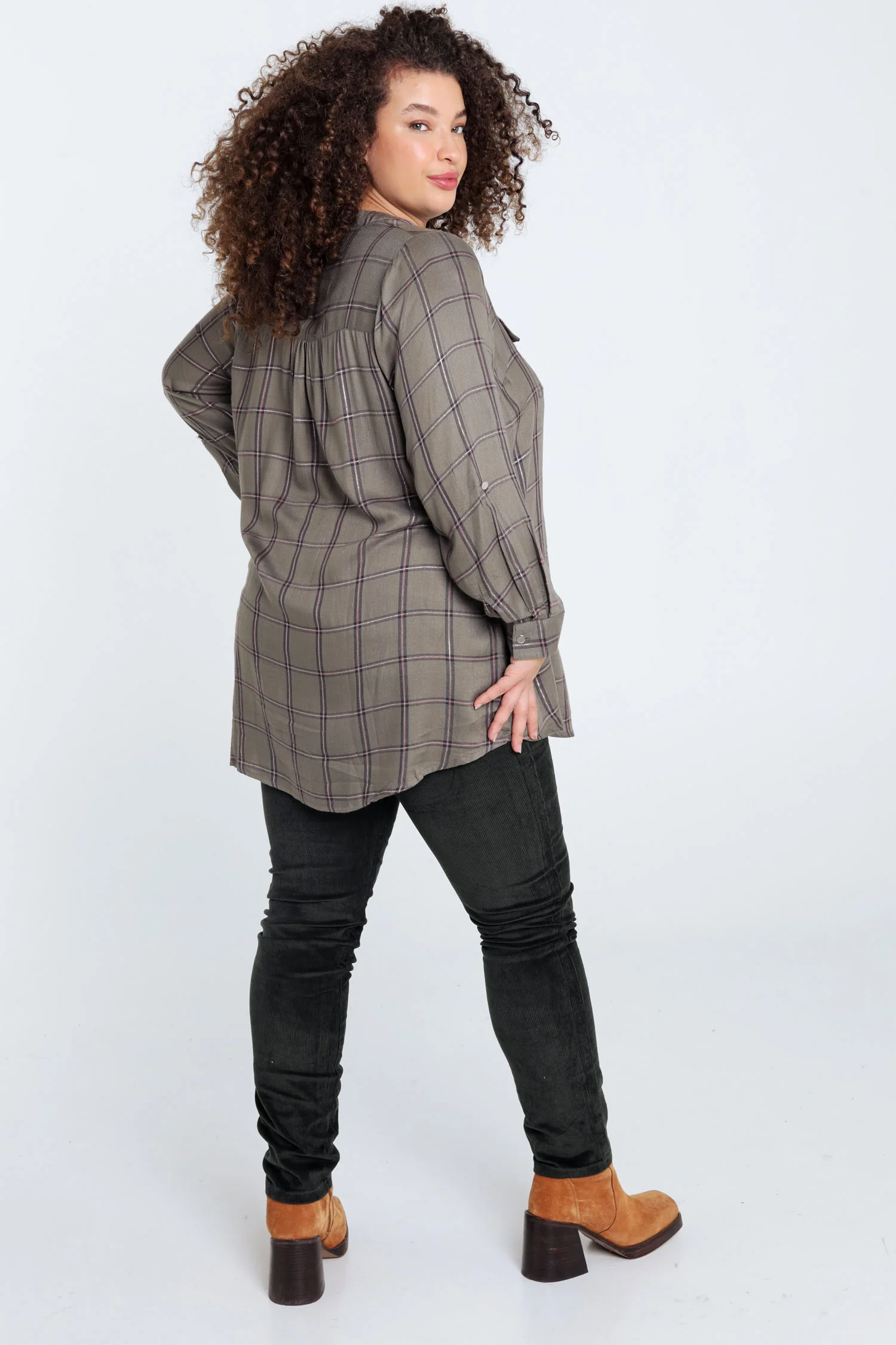 Chemise à carreaux en viscose - Image 2