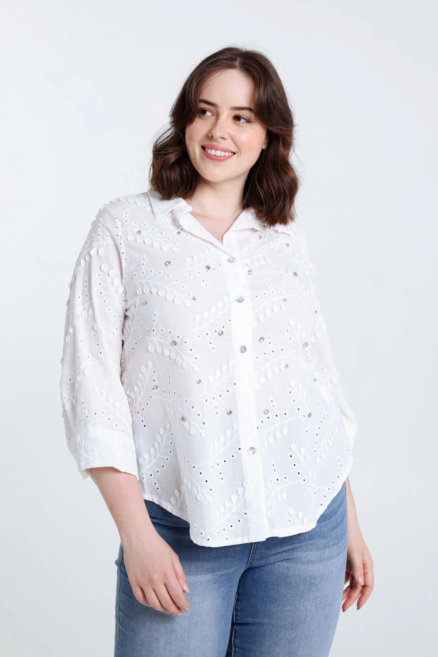 Chemise en coton avec brillants