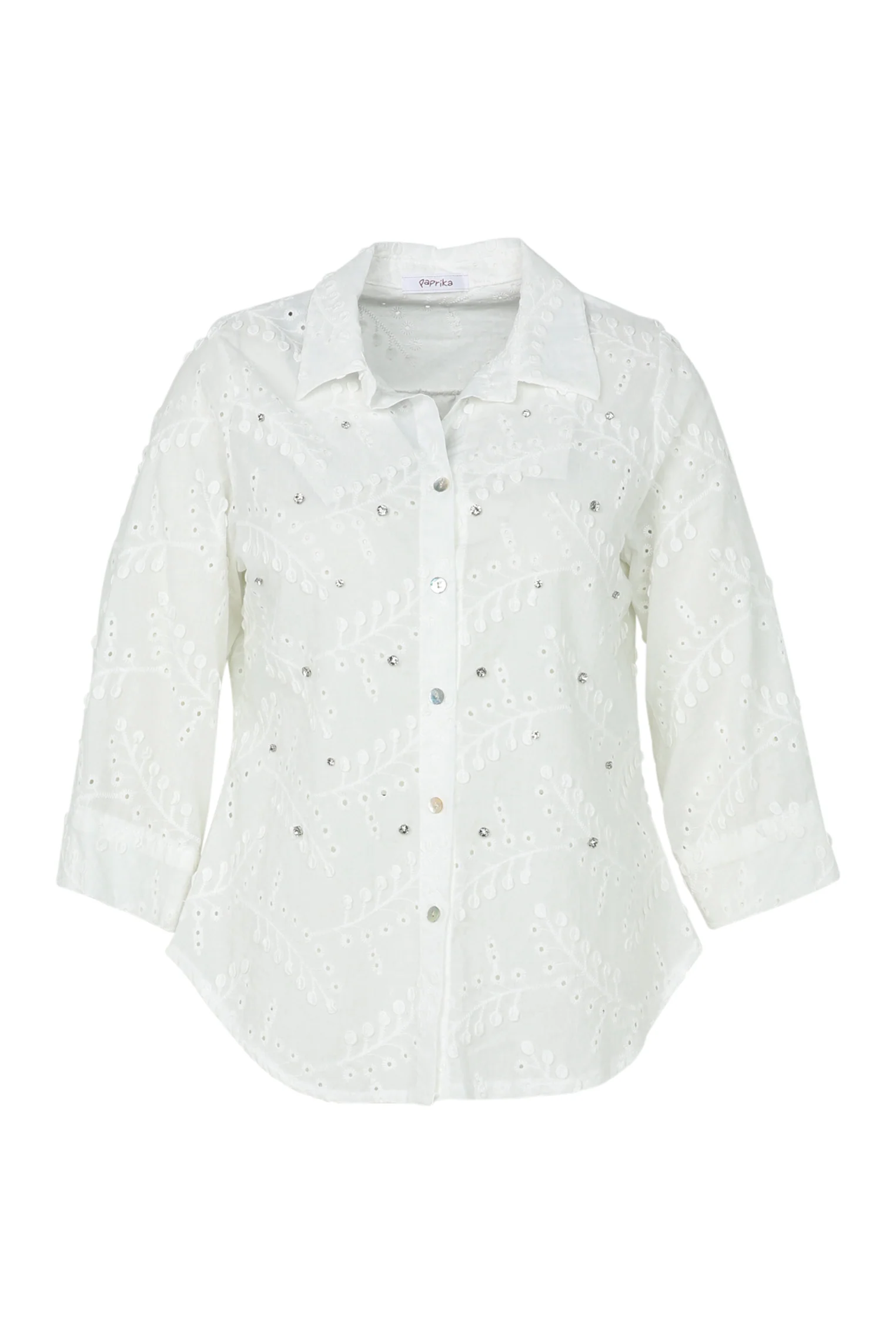 Chemise en coton avec brillants - Image 10