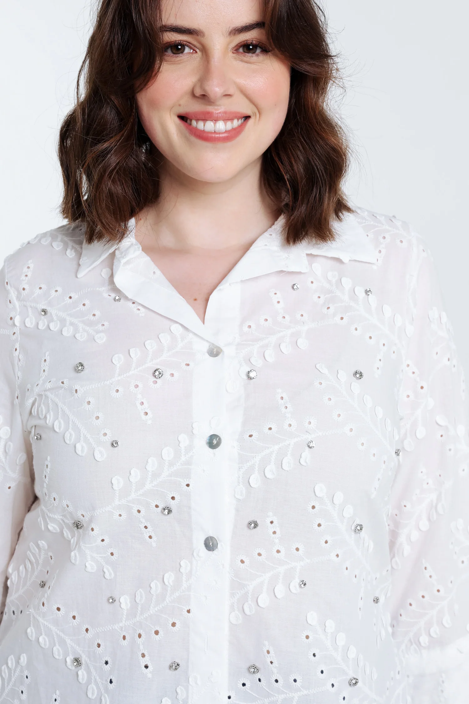 Chemise en coton avec brillants - Image 4